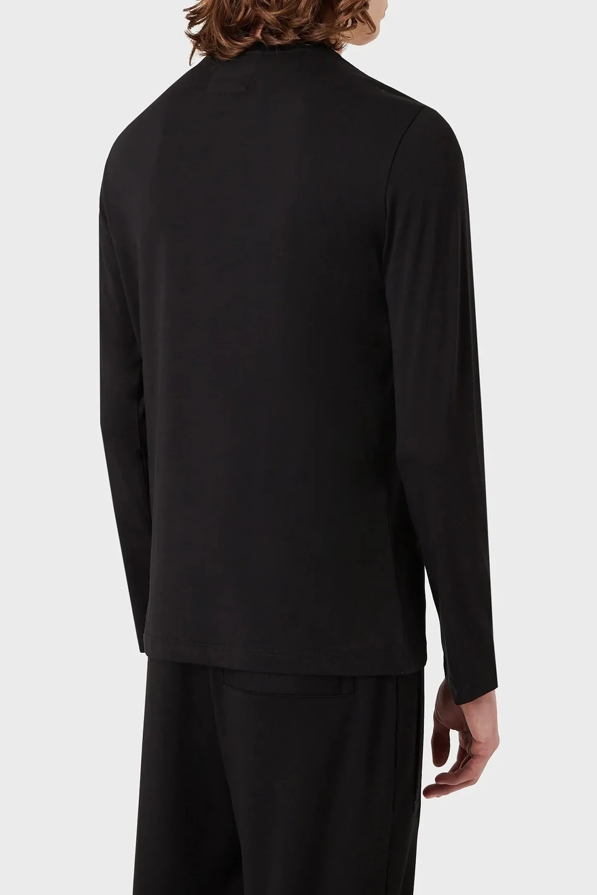 Emporio Armani Regular Fit Bisiklet Yaka Uzun Kollu % 100 Pamuk Erkek T Shirt 8N1TR1 1JRGZ 0999 SİYAH - 4