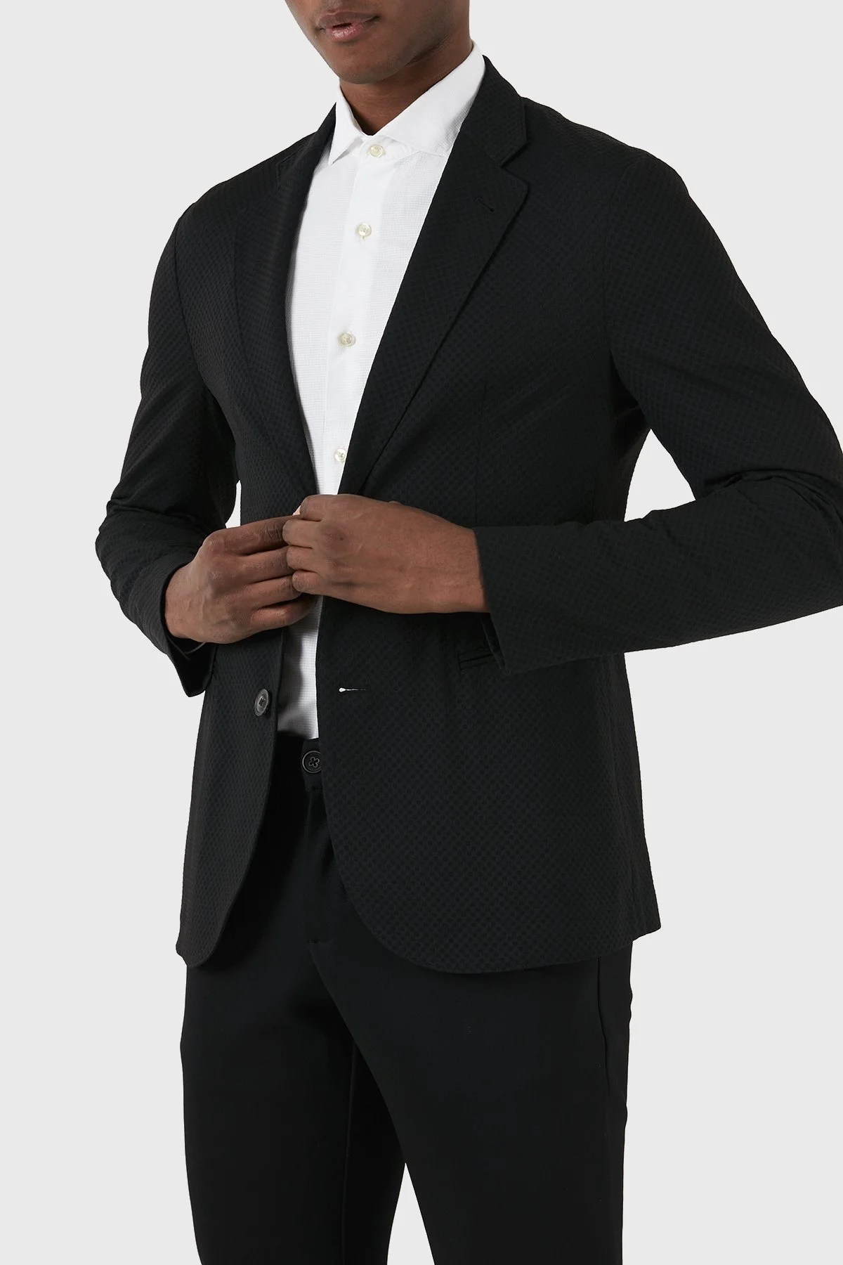 Emporio Armani Regular Fit Blazer Erkek Ceket E31G37 F1424 999 SİYAH - 6