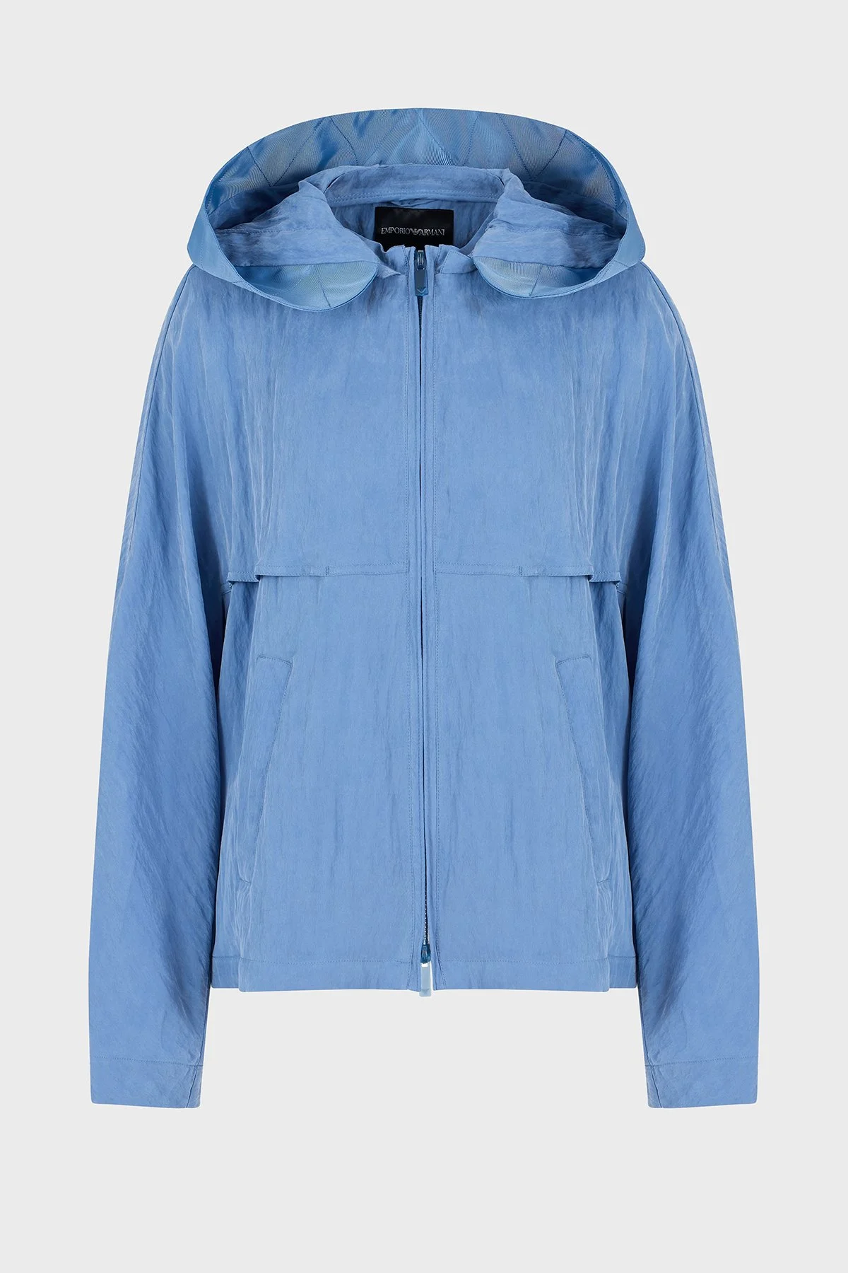 Emporio Armani Regular Fit Çıkarılabilir Kapüşonlu Cupra Kadın Ceket EW000642 AF12644 U9324 MAVİ - 5
