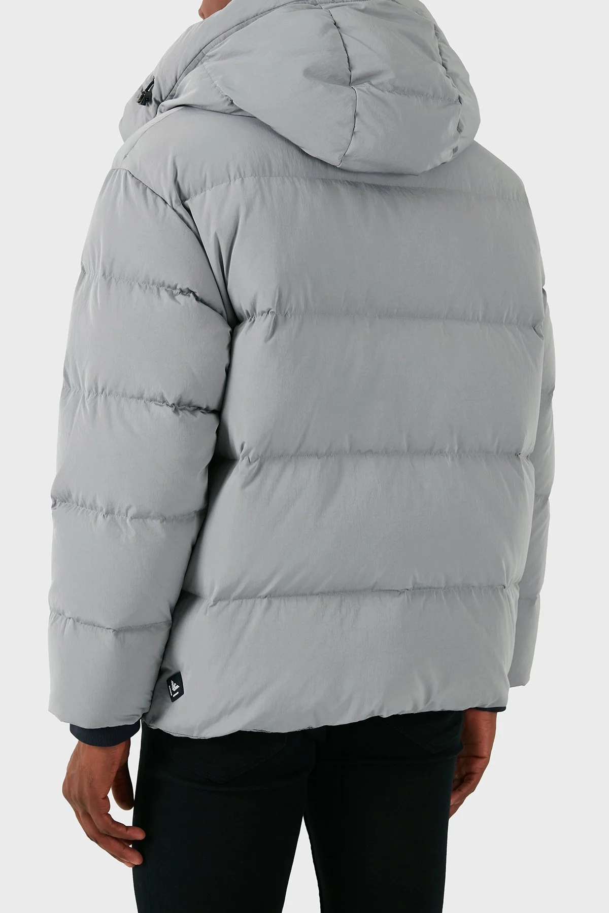 Emporio Armani Regular Fit Çıkarılabilir Kapüşonlu Yün Dolgulu Şişme Erkek Mont 6D1B83 1NVDZ 06K3 GRİ - 3