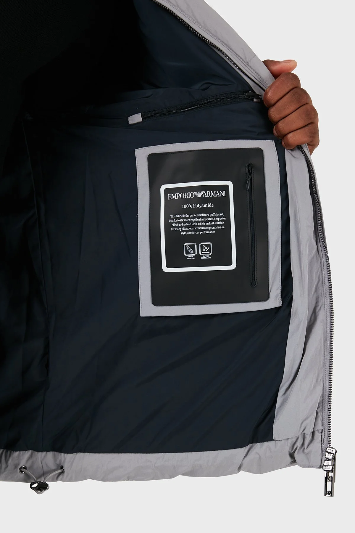 Emporio Armani Regular Fit Çıkarılabilir Kapüşonlu Yün Dolgulu Şişme Erkek Mont 6D1B83 1NVDZ 06K3 GRİ - 6