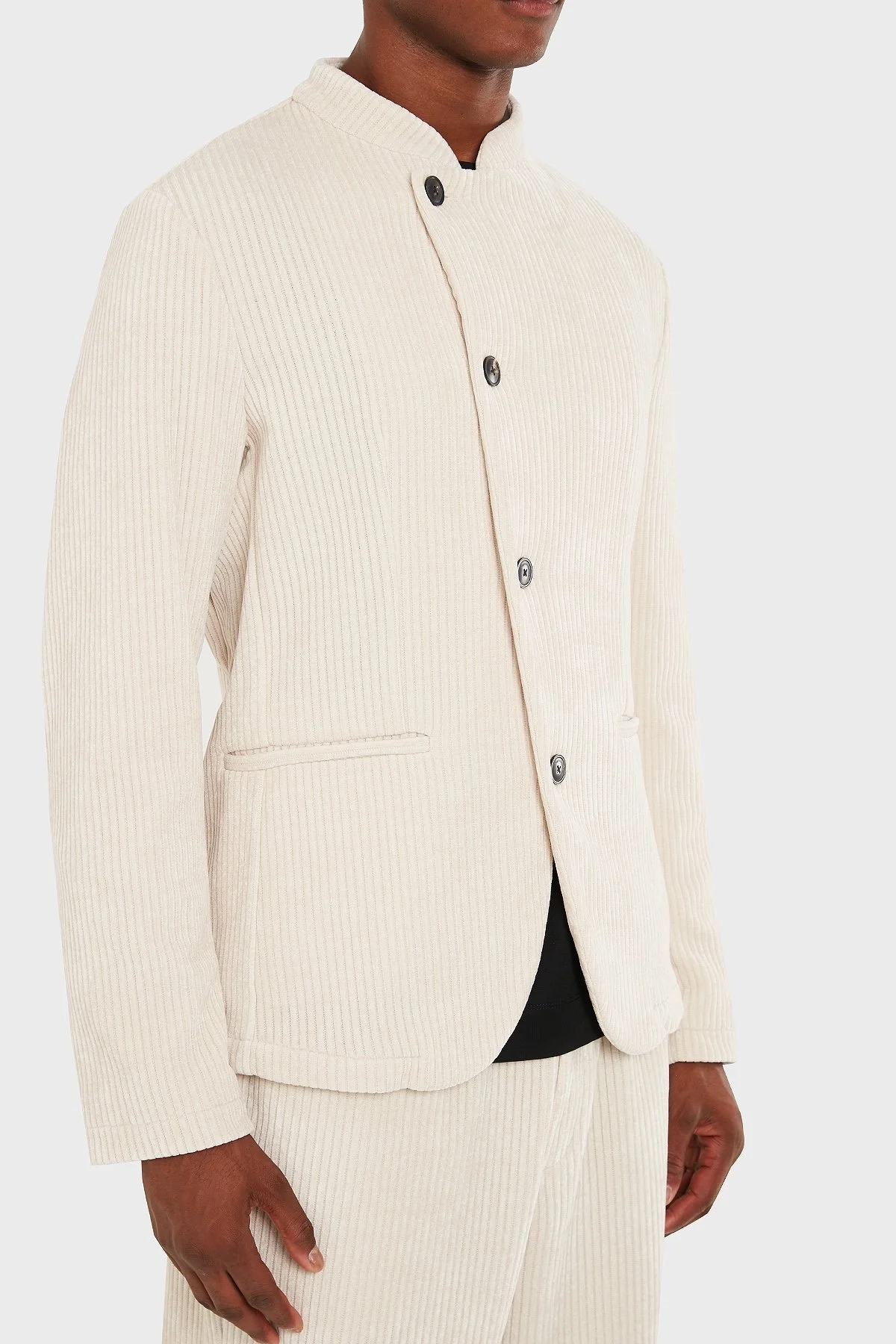 Emporio Armani Regular Fit Dik Yaka Erkek Ceket 6D1G6P 1JHNZ 0135 KREM - 5