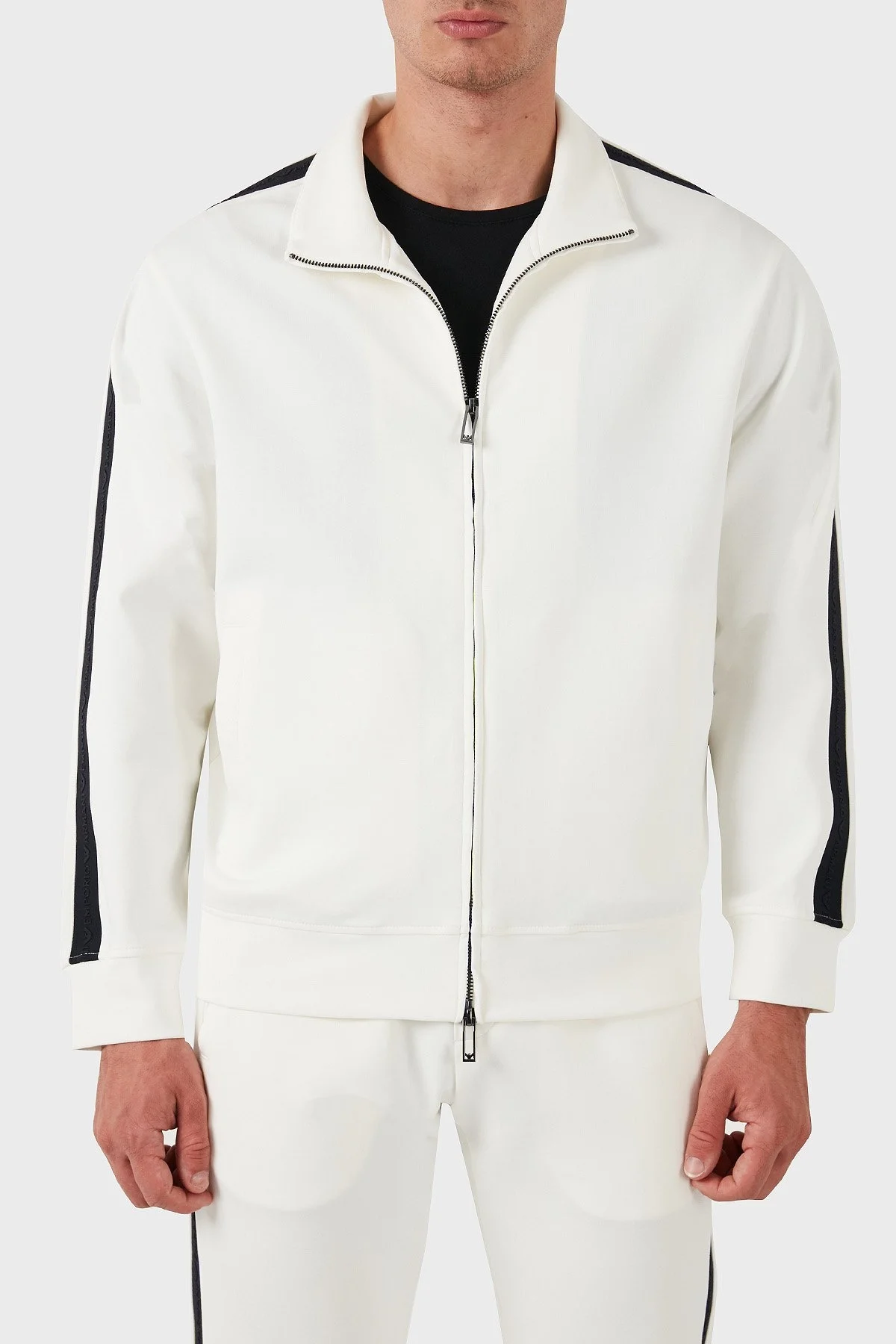 Emporio Armani Regular Fit Dik Yaka Erkek Sweat 6D1MA8 1JHSZ 0101 BEYAZ - 1