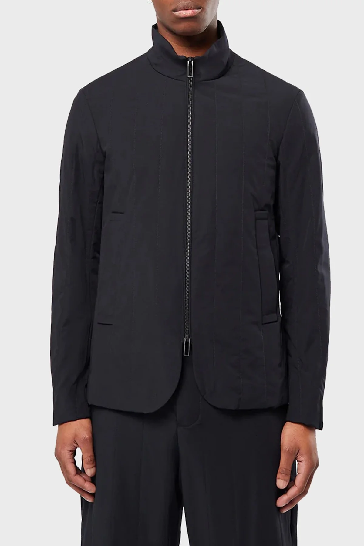 Emporio Armani Regular Fit Dik Yaka Fermuarlı Cepli Erkek Ceket 6L1GR6 1NNIZ 0920 LACİVERT - 1