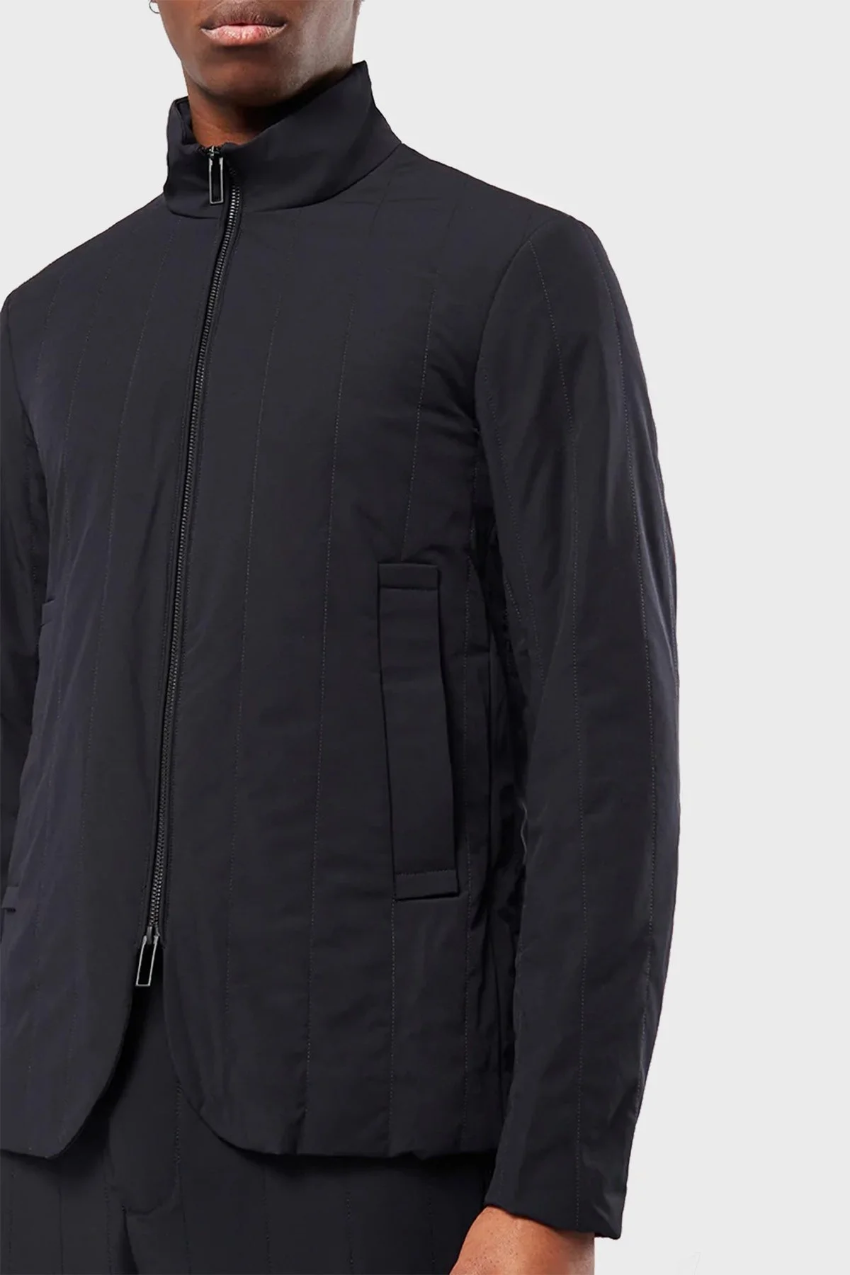 Emporio Armani Regular Fit Dik Yaka Fermuarlı Cepli Erkek Ceket 6L1GR6 1NNIZ 0920 LACİVERT - 3