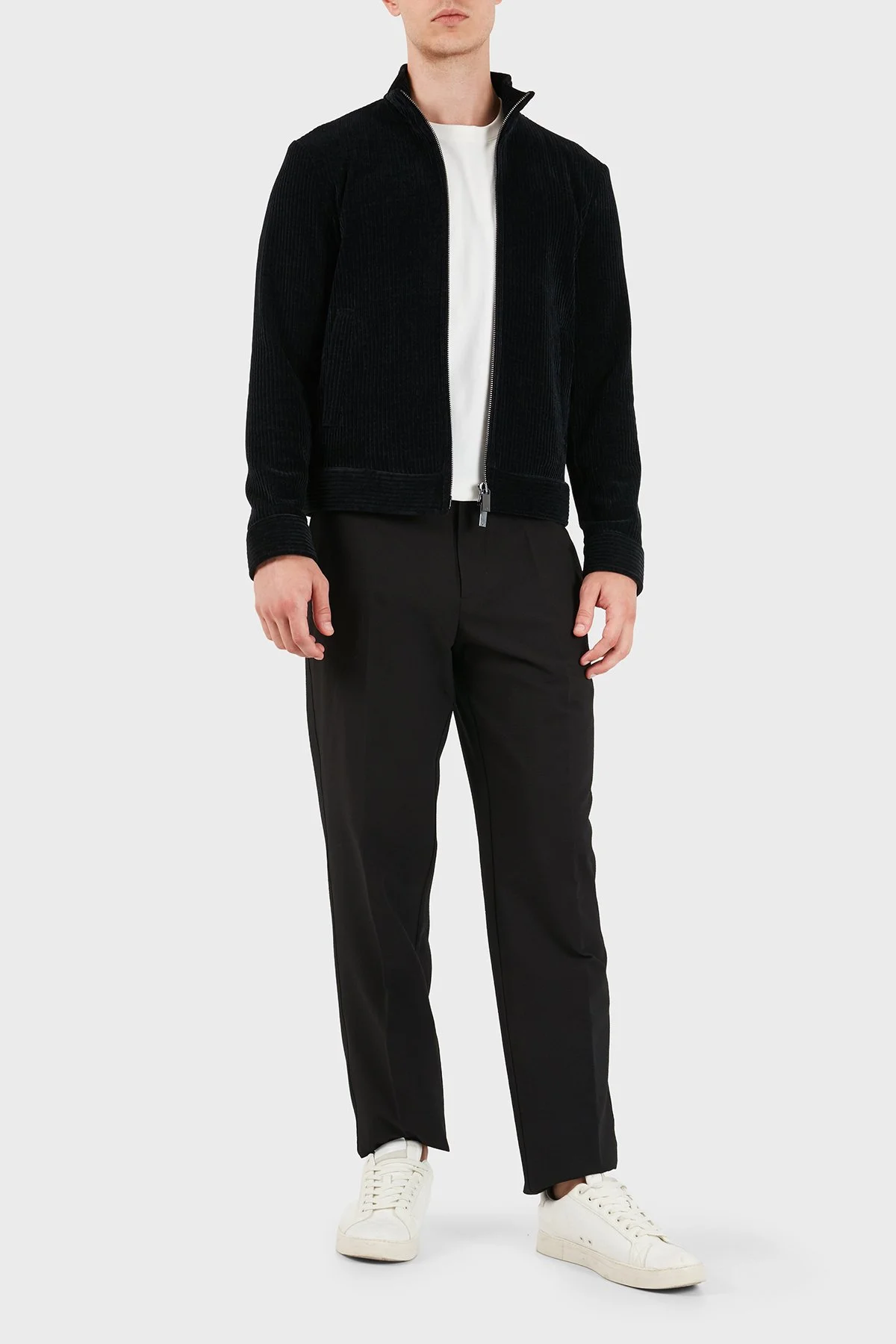 Emporio Armani Regular Fit Dik Yaka Fermuarlı Erkek Ceket EM007378 TE23228 UC001 Siyah - 2