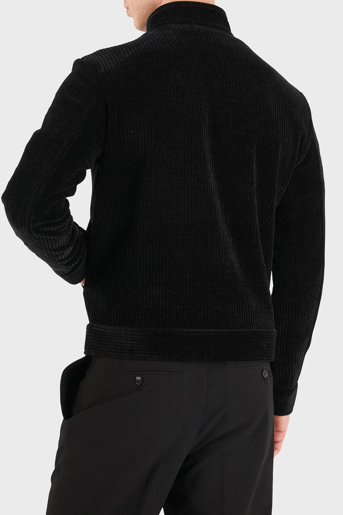 Emporio Armani Regular Fit Dik Yaka Fermuarlı Erkek Ceket EM007378 TE23228 UC001 Siyah - 3