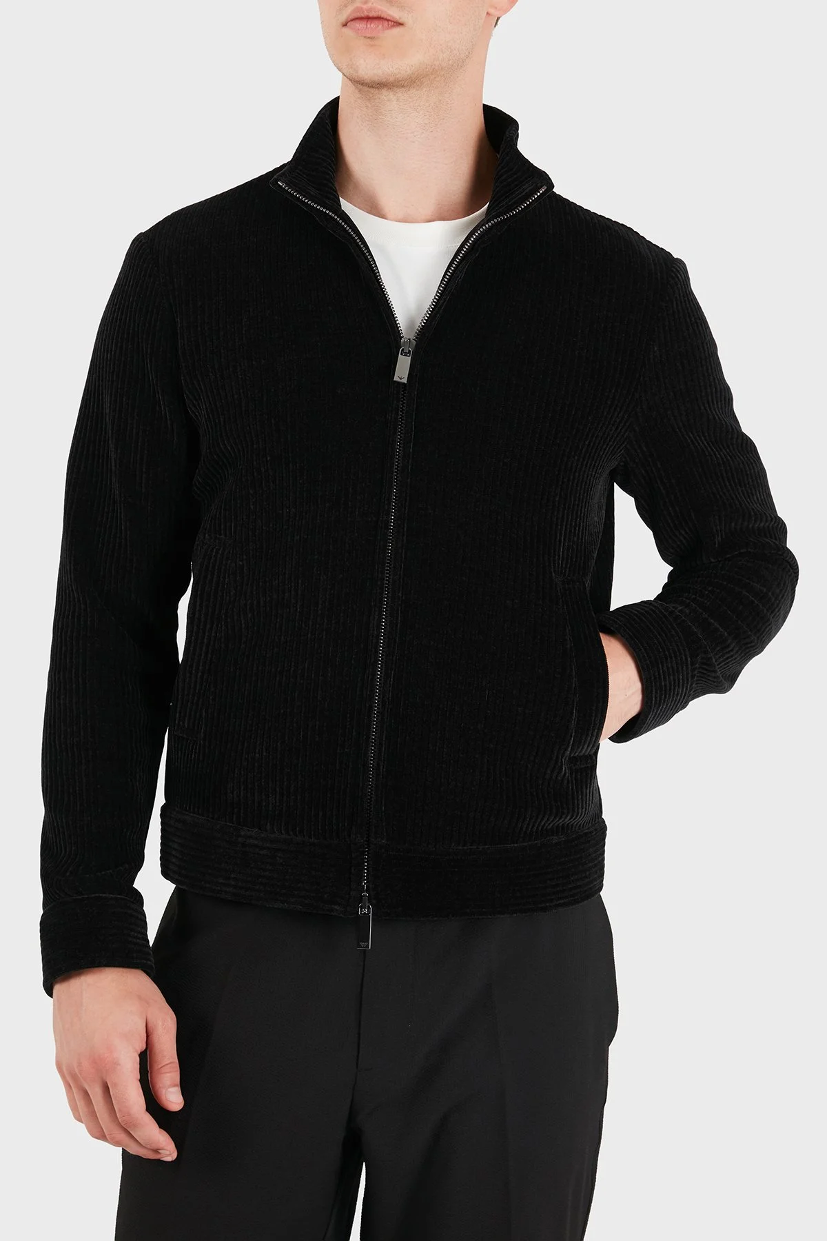 Emporio Armani Regular Fit Dik Yaka Fermuarlı Erkek Ceket EM007378 TE23228 UC001 Siyah - 4