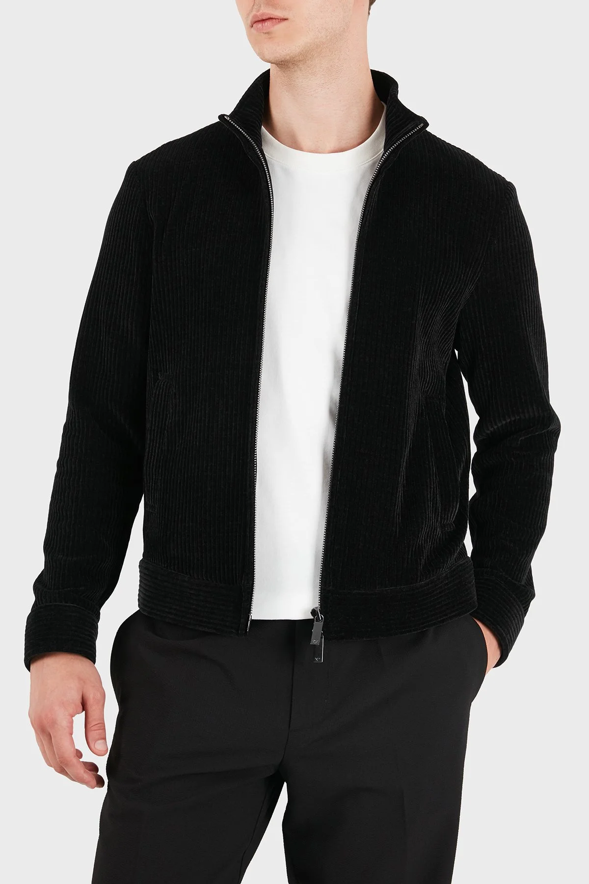Emporio Armani Regular Fit Dik Yaka Fermuarlı Erkek Ceket EM007378 TE23228 UC001 Siyah - 6