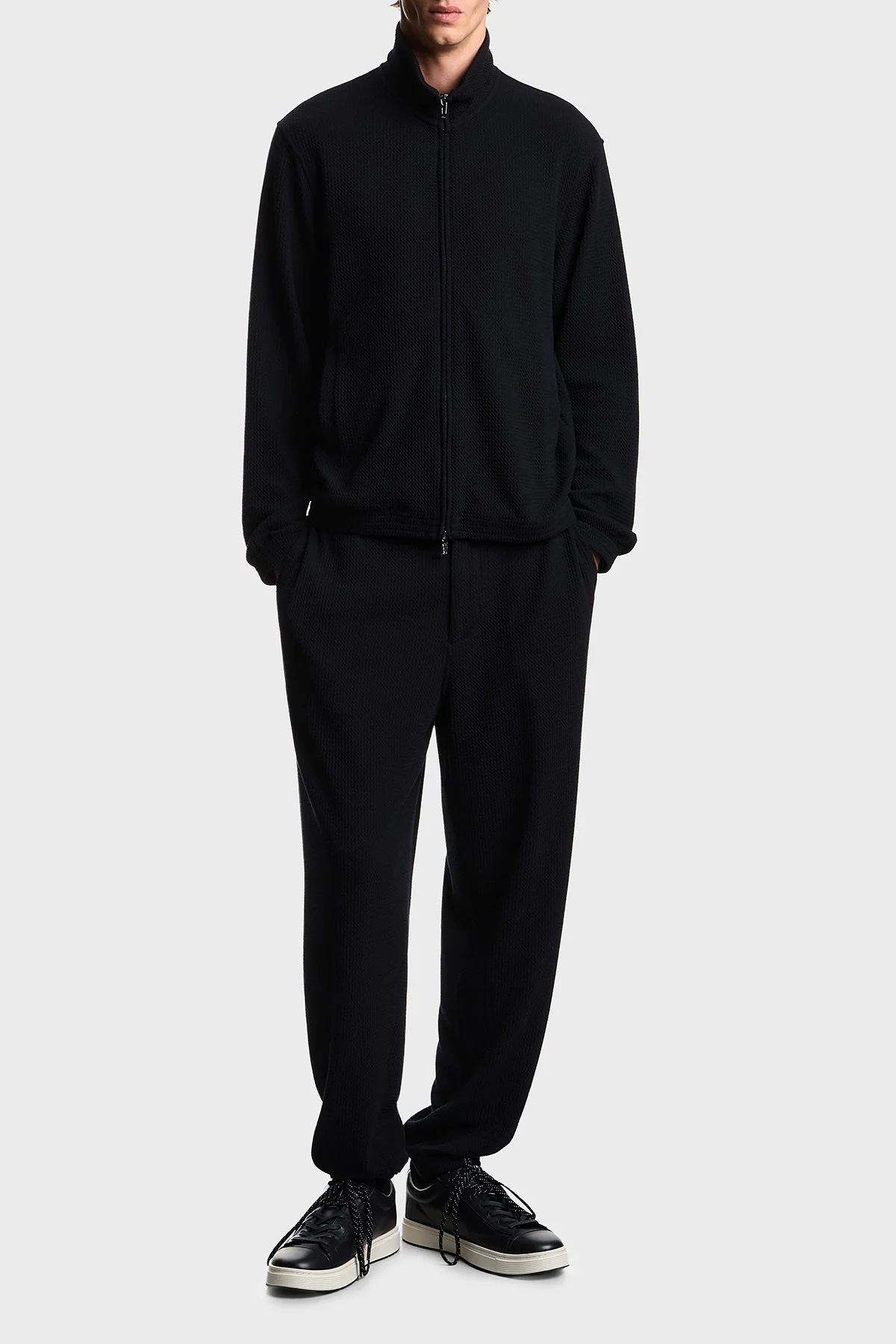 Emporio Armani Regular Fit Dik Yaka Fermuarlı Erkek Sweat EM005042 AF23623 UB118 LACİVERT - 2