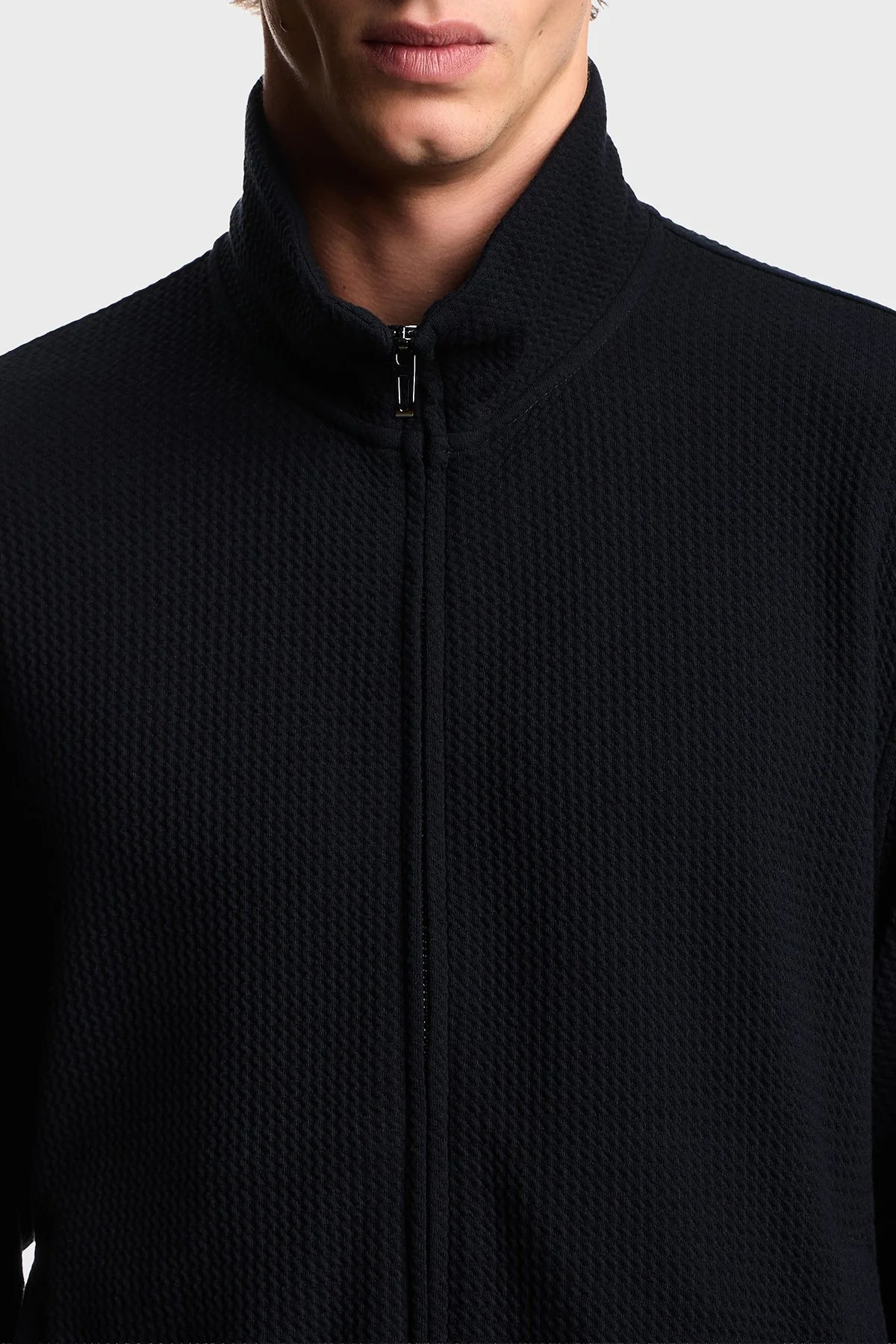 Emporio Armani Regular Fit Dik Yaka Fermuarlı Erkek Sweat EM005042 AF23623 UB118 LACİVERT - 4