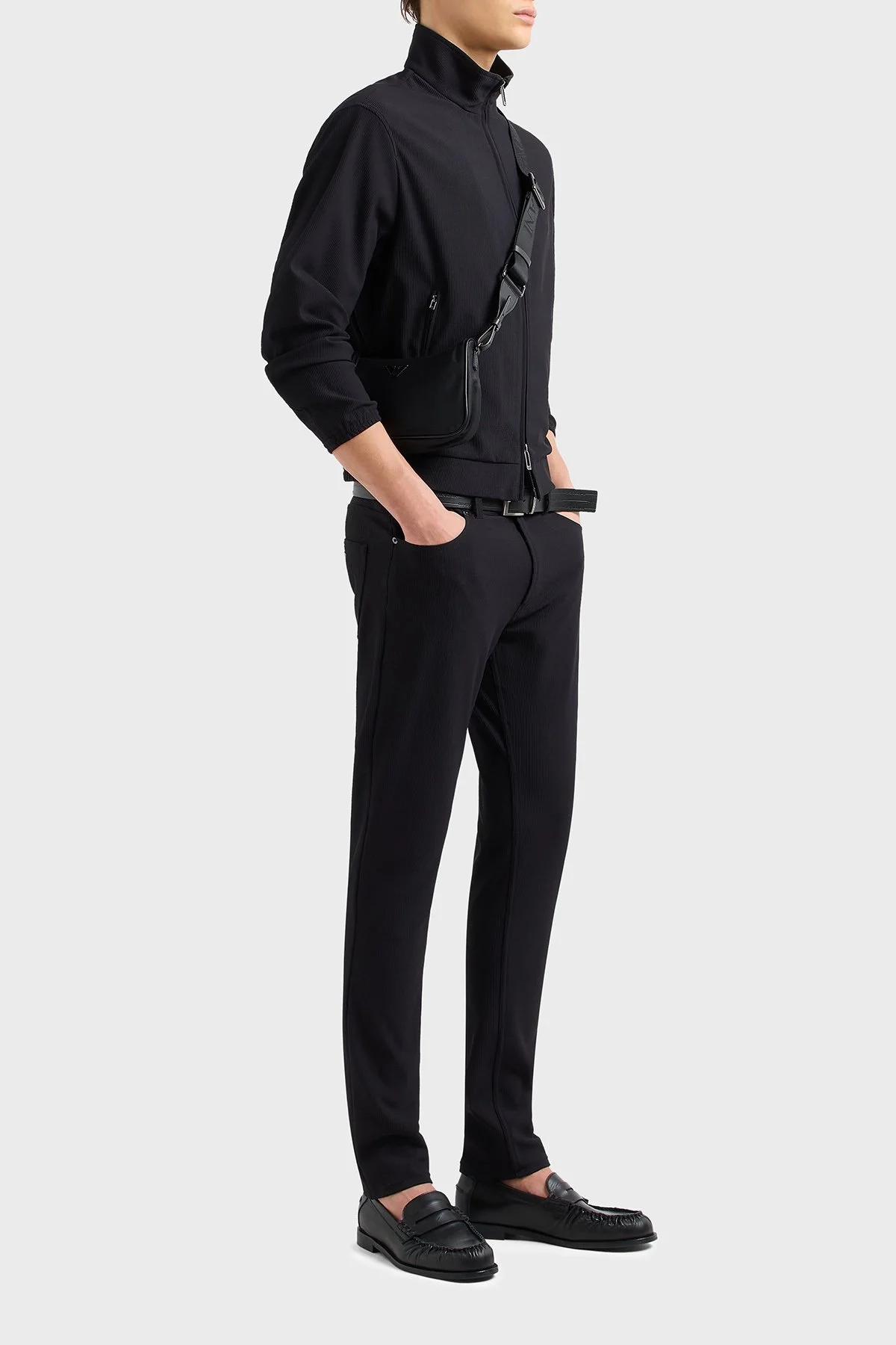 Emporio Armani Regular Fit Dik Yaka Fitilli Erkek Ceket EM001364 AF14076 UC001 SİYAH - 2