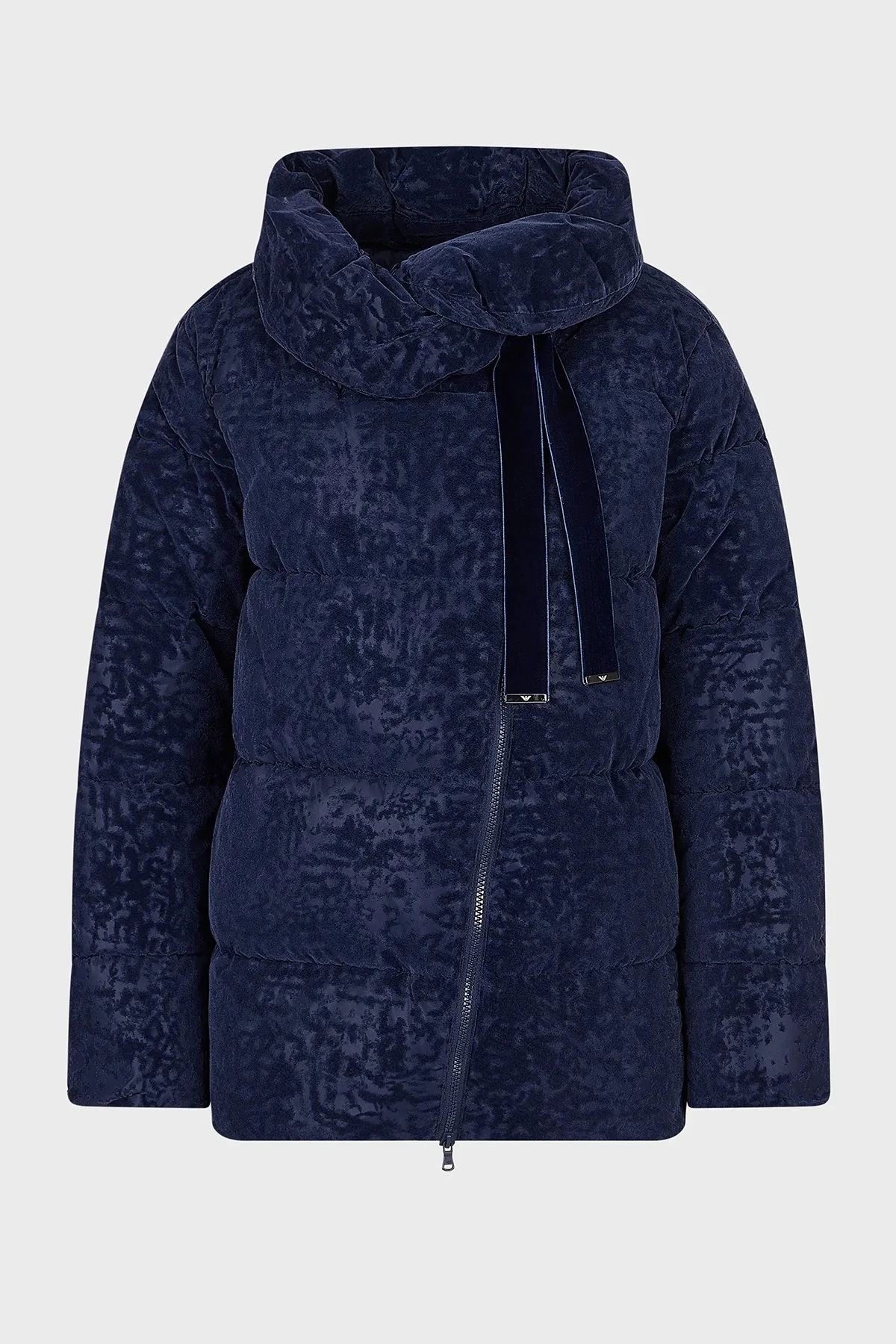 Emporio Armani Regular Fit Dik Yaka Kadife Bayan Mont 6L2B73 2NITZ 0909 LACİVERT - 4