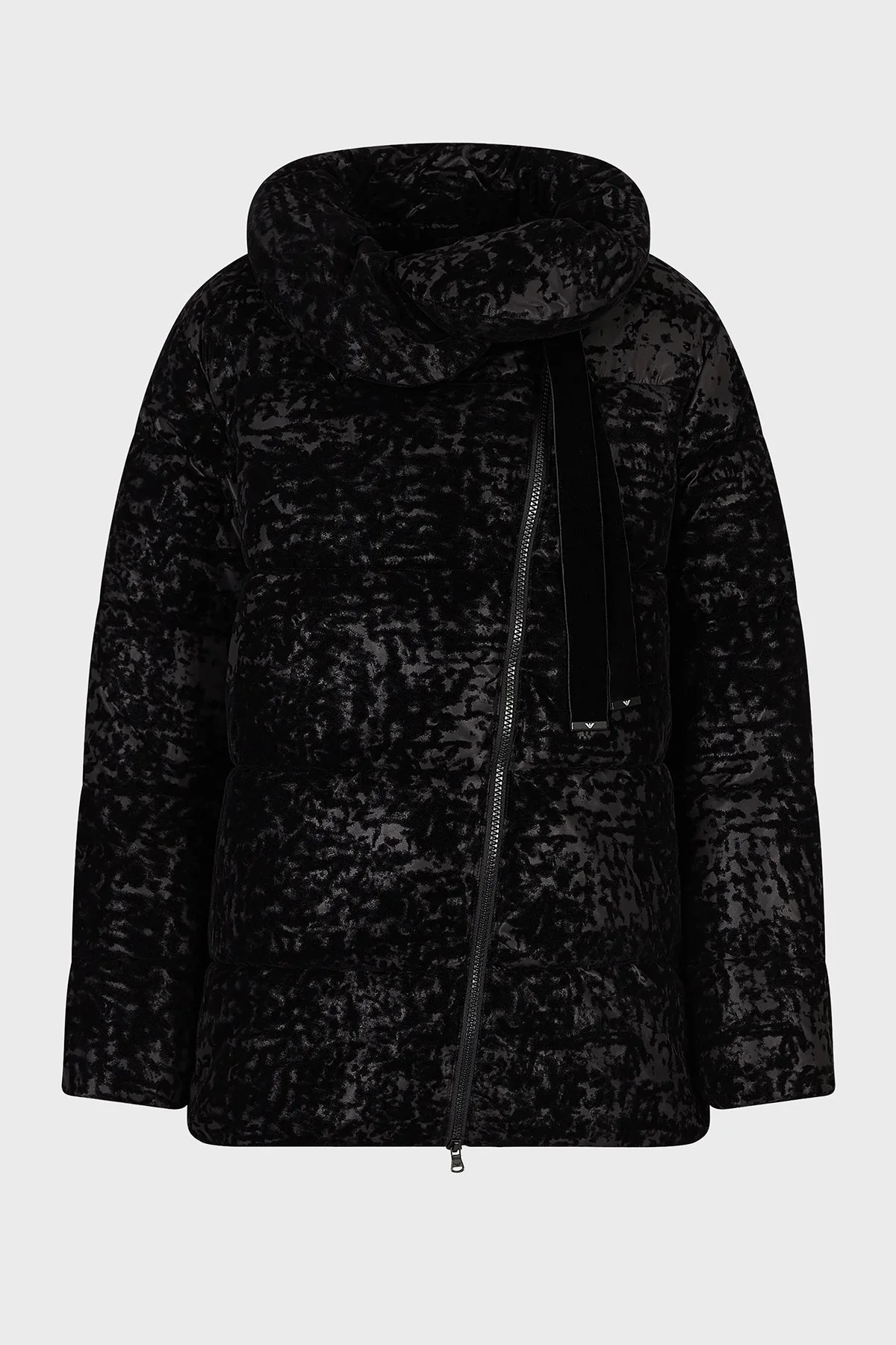 Emporio Armani Regular Fit Dik Yaka Kadife Bayan Mont 6L2B73 2NITZ 0999 SİYAH - 3