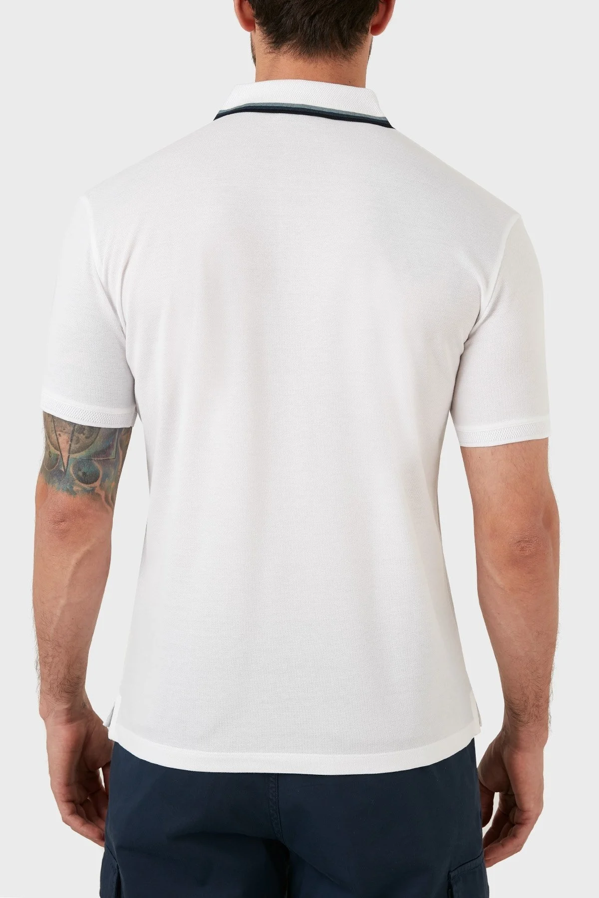 Emporio Armani Regular Fit Düğmeli % 100 Pamuk T Shirt Erkek Polo 3L1FAP 1JTKZ 0100 BEYAZ - 5
