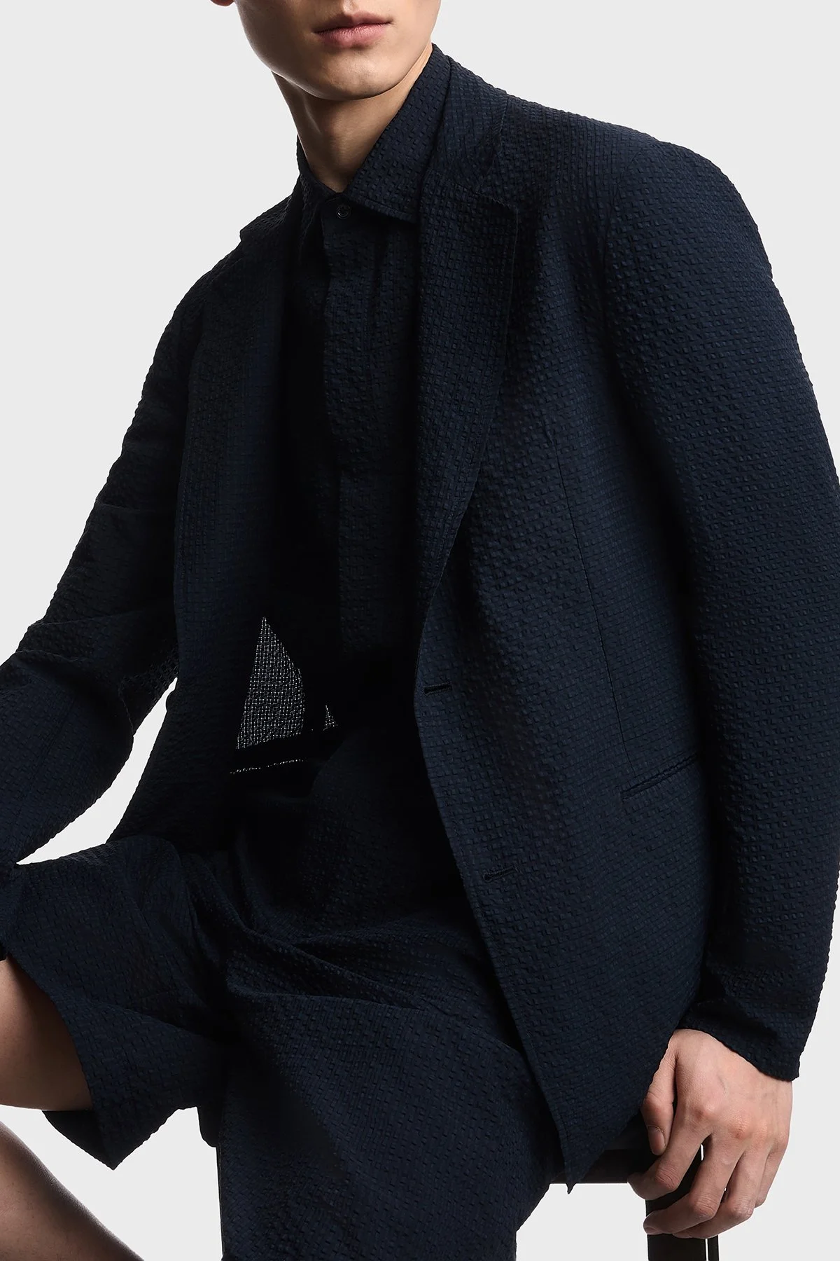 Emporio Armani Regular Fit Düğmeli Kruvaze Yaka Erkek Ceket EM005801 TE20392 UB109 LACİVERT - 4