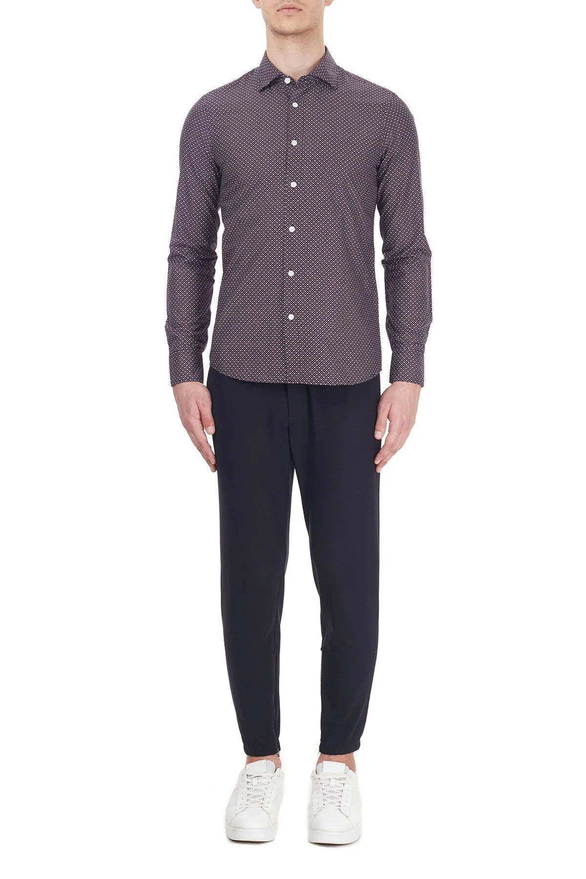Emporio Armani Regular Fit Düz Yaka % 100 Pamuk Erkek Gömlek 6H1CP5 1NXSZ F016 BORDO - 5