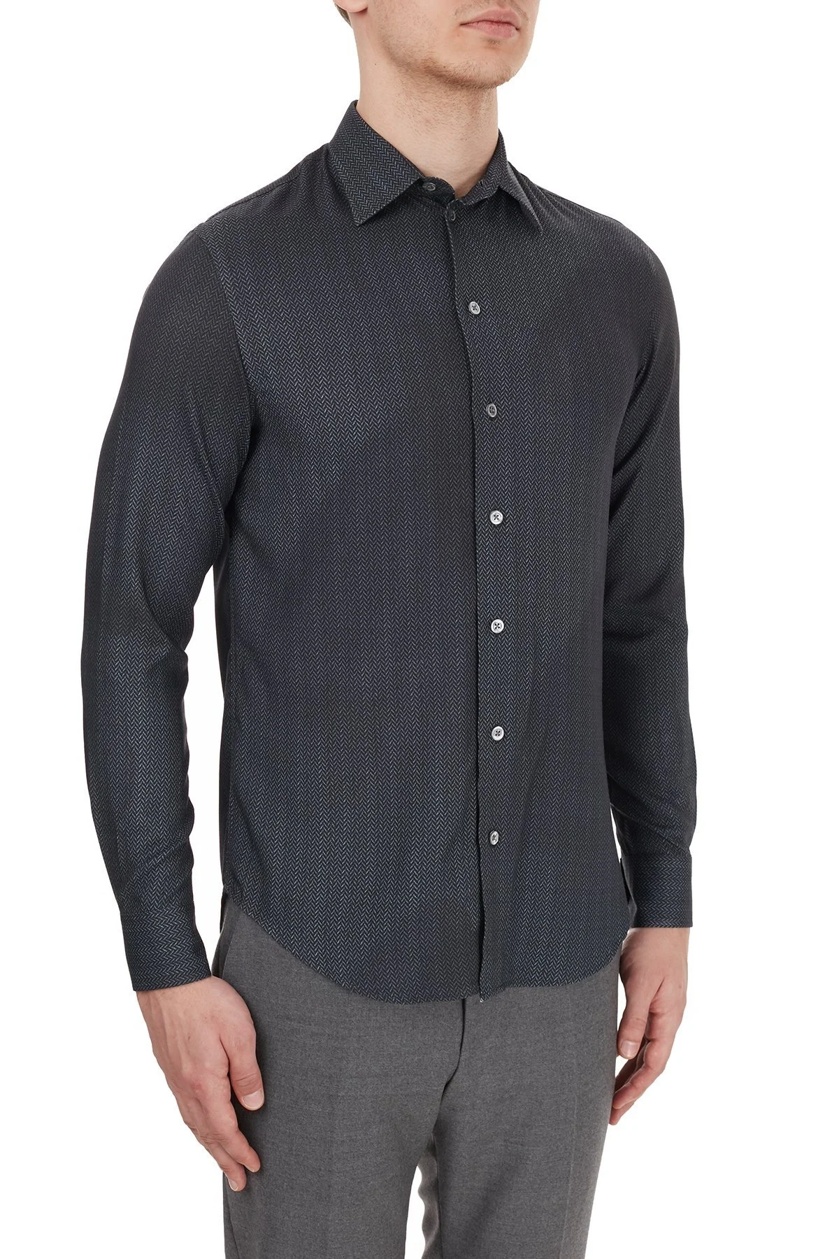 Emporio Armani Regular Fit Düz Yaka Erkek Gömlek 91SM0L 911F3 039 LACİVERT - 10