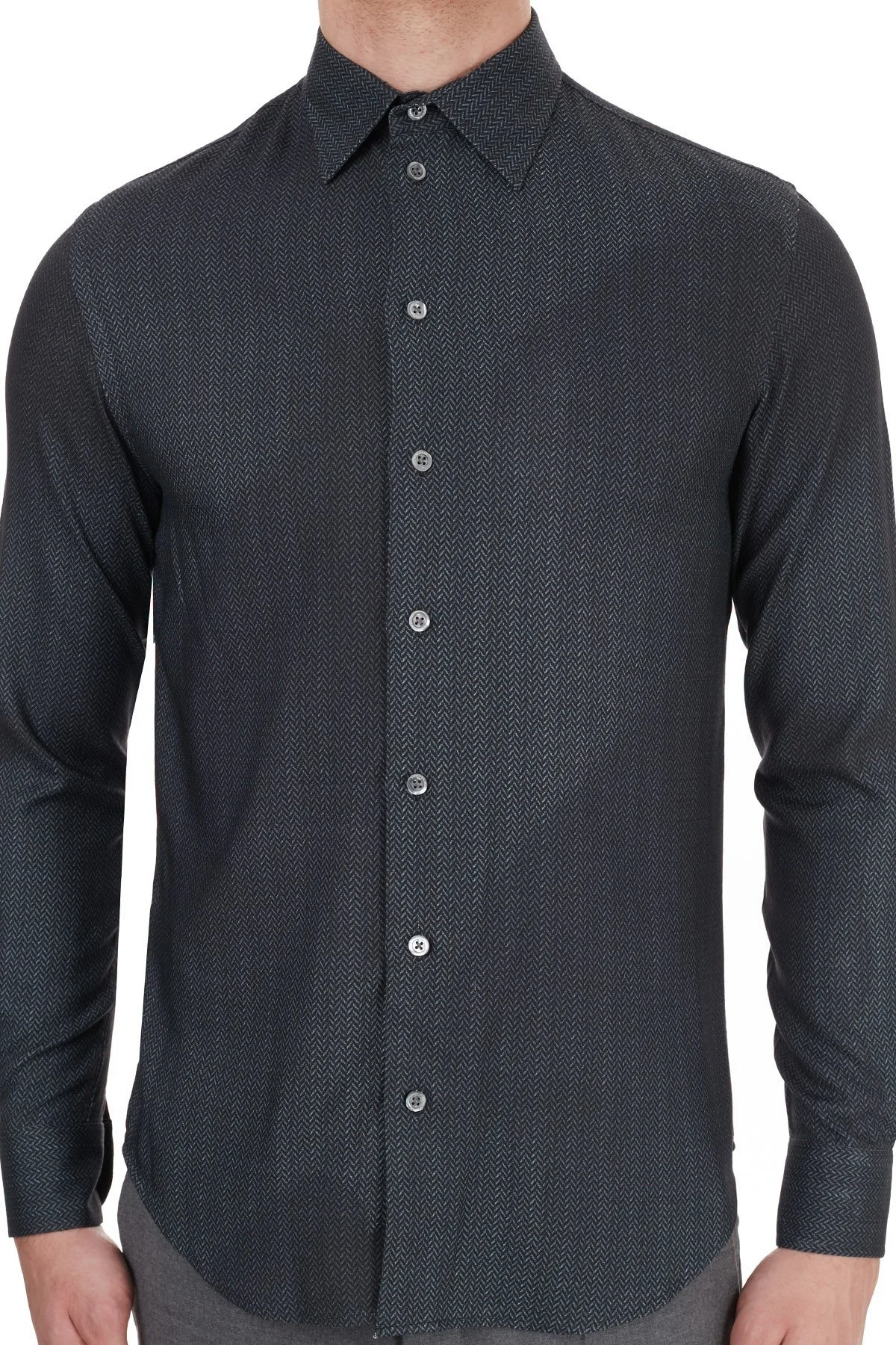 Emporio Armani Regular Fit Düz Yaka Erkek Gömlek 91SM0L 911F3 039 LACİVERT - 12