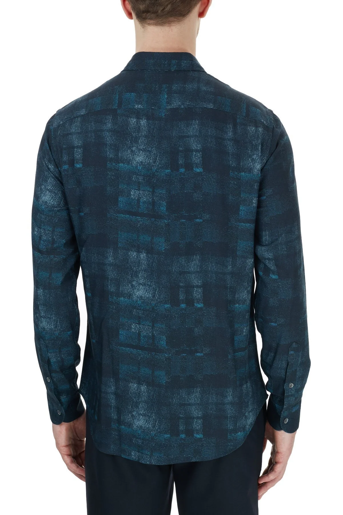 Emporio Armani Regular Fit Düz Yaka Erkek Gömlek 91SM0L 911F3 041 LACİVERT - 2