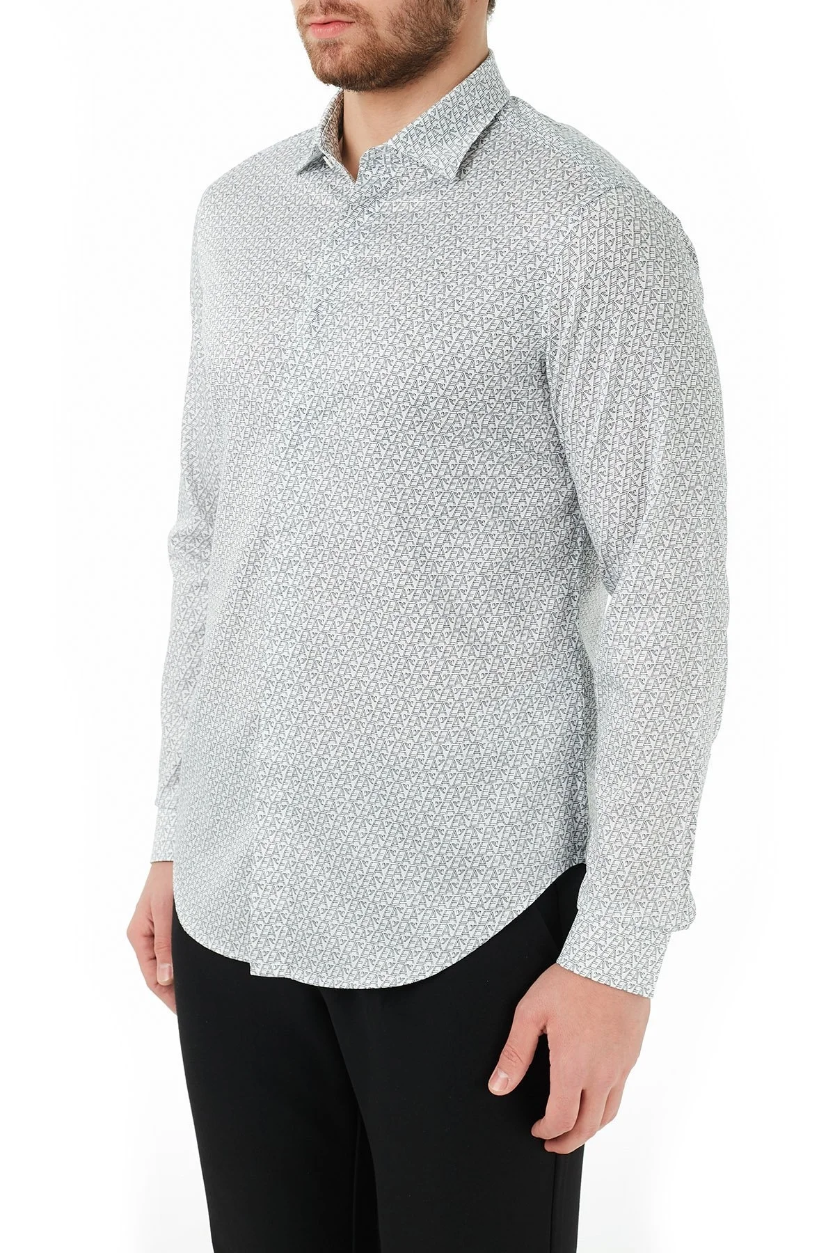 Emporio Armani Regular Fit Düz Yaka Pamuklu Erkek Gömlek 3K1CP5 1NXTZ F034 BEYAZ - 3