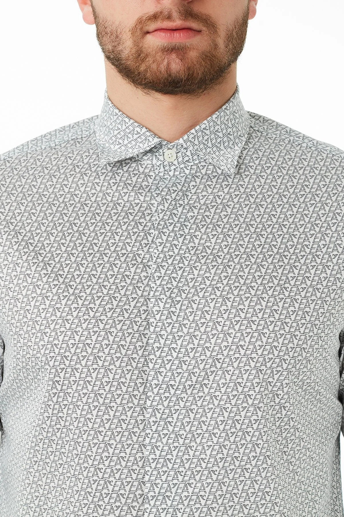 Emporio Armani Regular Fit Düz Yaka Pamuklu Erkek Gömlek 3K1CP5 1NXTZ F034 BEYAZ - 6