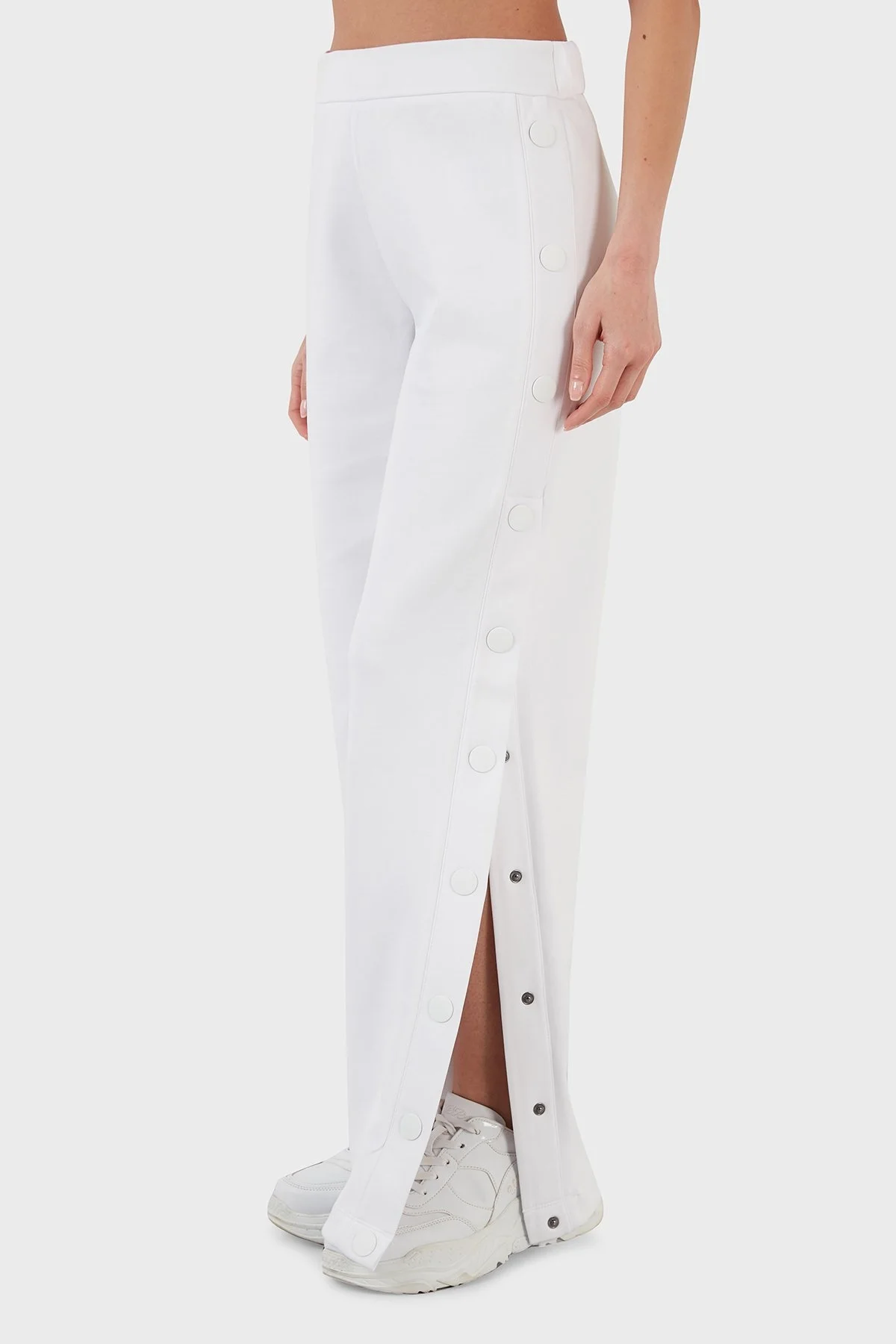 Emporio Armani Regular Fit Elastik Bel Bantlı Kapanabilir Yırtmaçlı Bayan Pantolon 3L2P6C 2JYWZ 0100 BEYAZ - 3