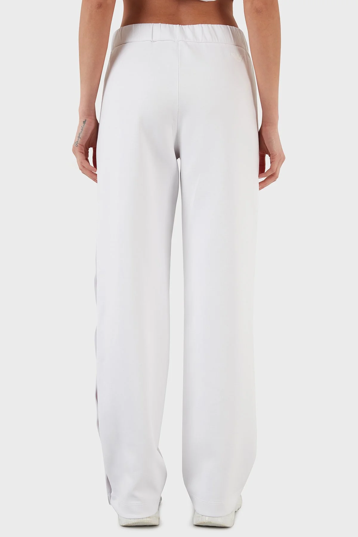 Emporio Armani Regular Fit Elastik Bel Bantlı Kapanabilir Yırtmaçlı Kadın Pantolon 3L2P6C 2JYWZ 0100 BEYAZ - 5