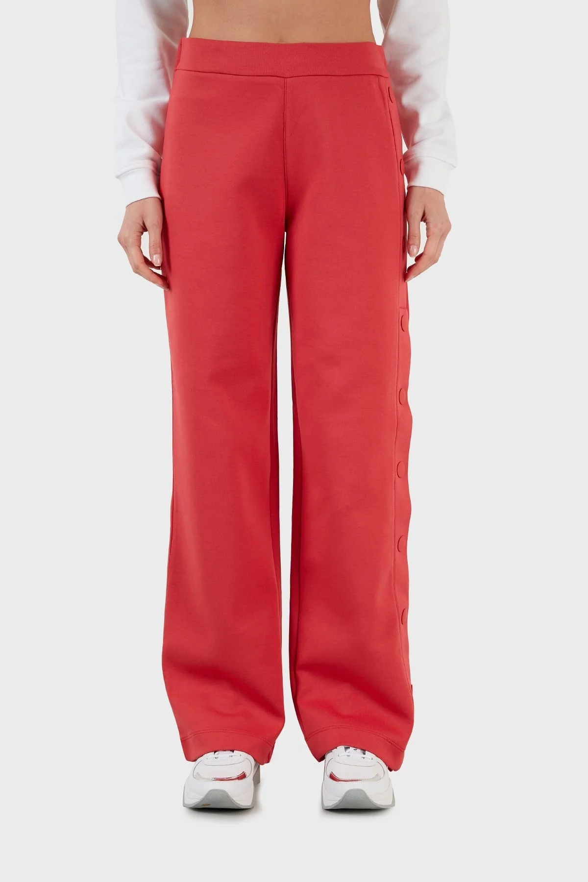 Emporio Armani Regular Fit Elastik Bel Bantlı Kapanabilir Yırtmaçlı Bayan Pantolon 3L2P6C 2JYWZ 0319 KIRMIZI - 2