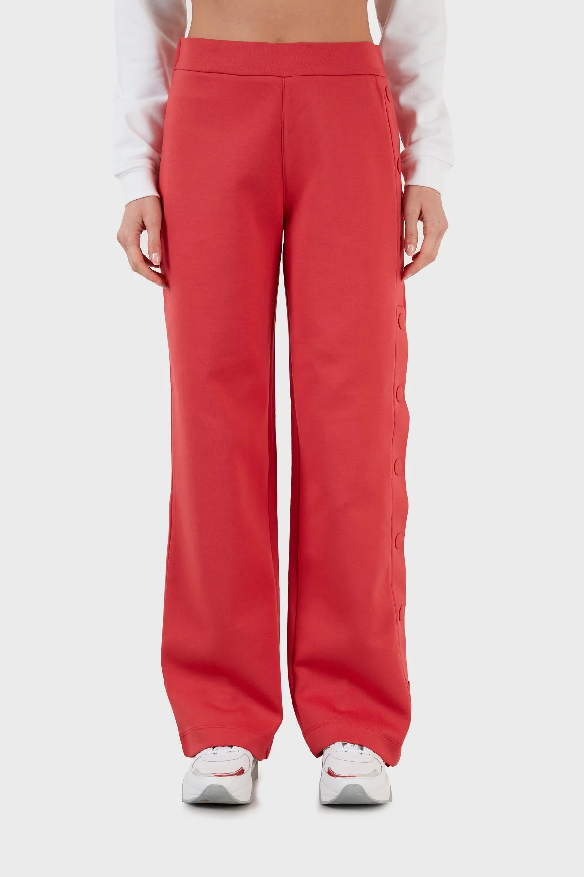 Emporio Armani Regular Fit Elastik Bel Bantlı Kapanabilir Yırtmaçlı Kadın Pantolon 3L2P6C 2JYWZ 0319 KIRMIZI - 2