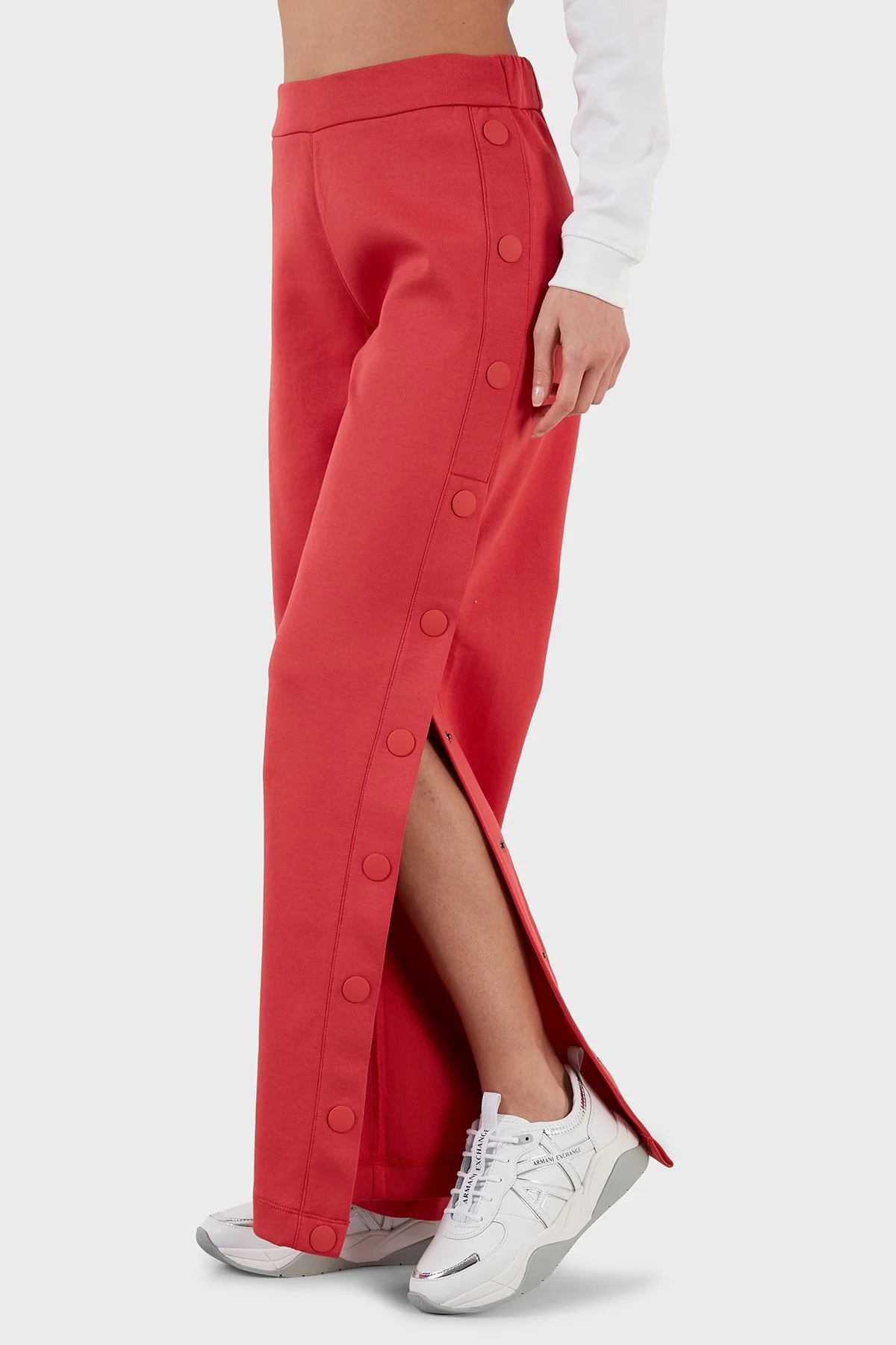 Emporio Armani Regular Fit Elastik Bel Bantlı Kapanabilir Yırtmaçlı Kadın Pantolon 3L2P6C 2JYWZ 0319 KIRMIZI - 3