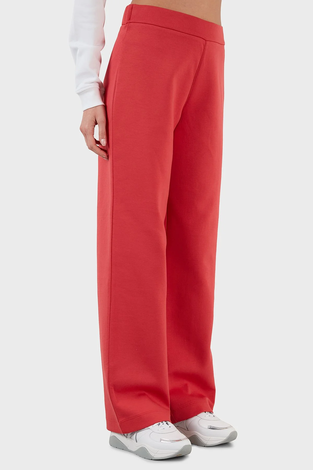 Emporio Armani Regular Fit Elastik Bel Bantlı Kapanabilir Yırtmaçlı Kadın Pantolon 3L2P6C 2JYWZ 0319 KIRMIZI - 4