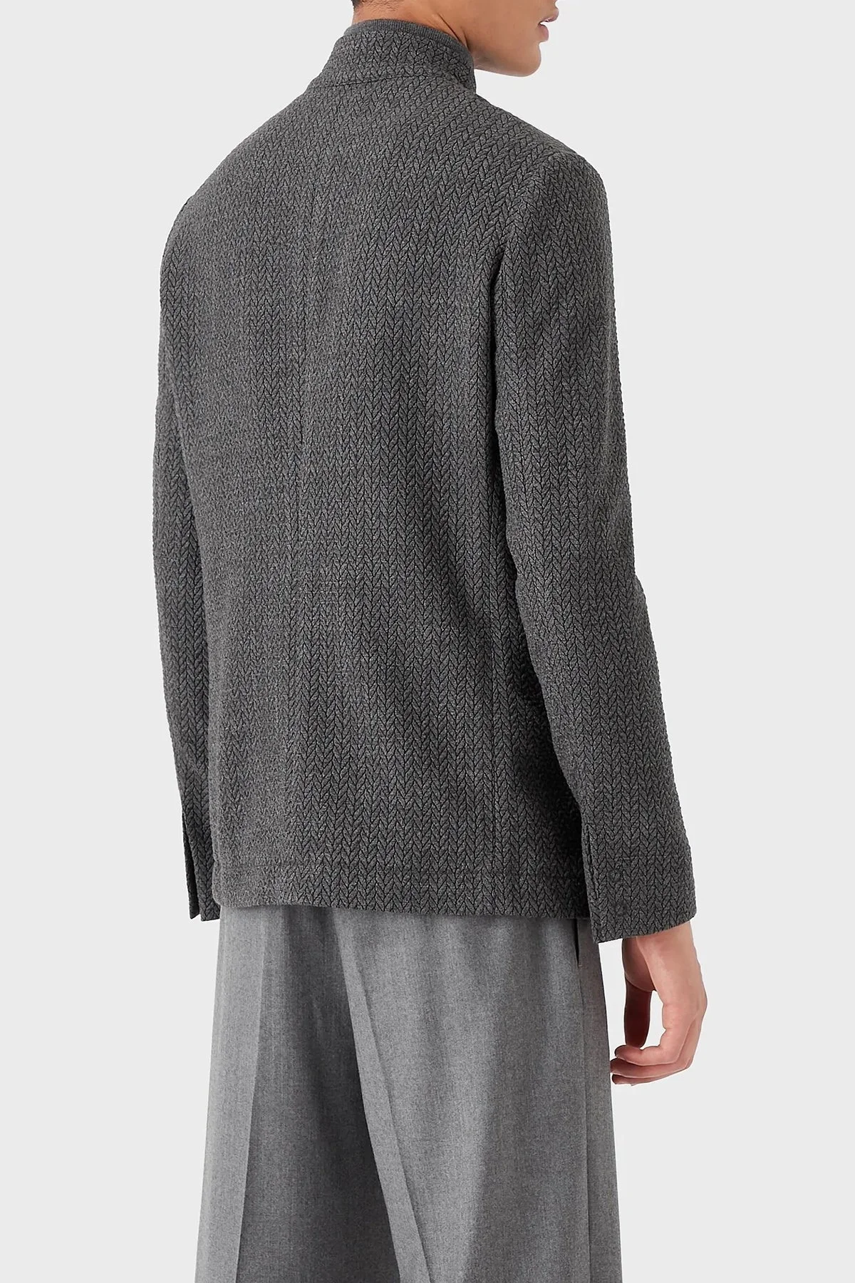 Emporio Armani Regular Fit Fermuarlı Dik Yaka Yünlü Erkek Ceket H31G41 C1404 632 GRİ - 5