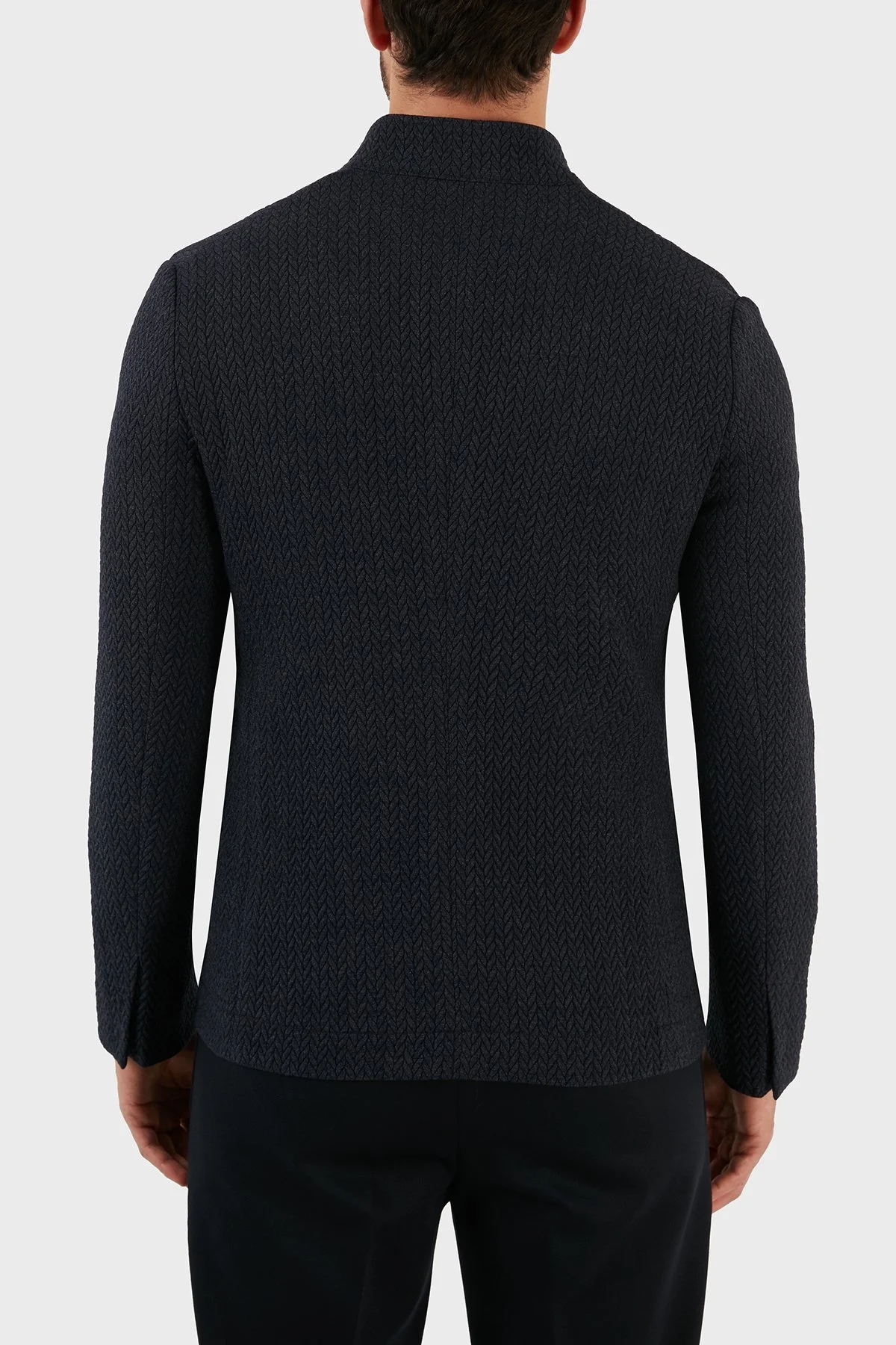 Emporio Armani Regular Fit Fermuarlı Dik Yaka Yünlü Erkek Ceket H31G41 C1404 921 LACİVERT - 6