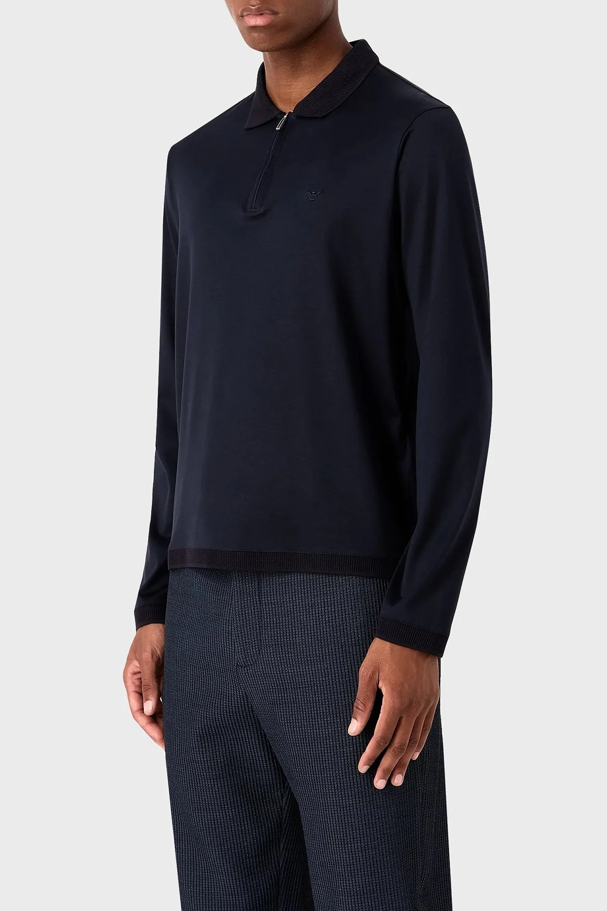 Emporio Armani Regular Fit Fermuarlı Erkek Polo Yaka T Shirt 6R1F85 1JUVZ 0920 LACİVERT - 1