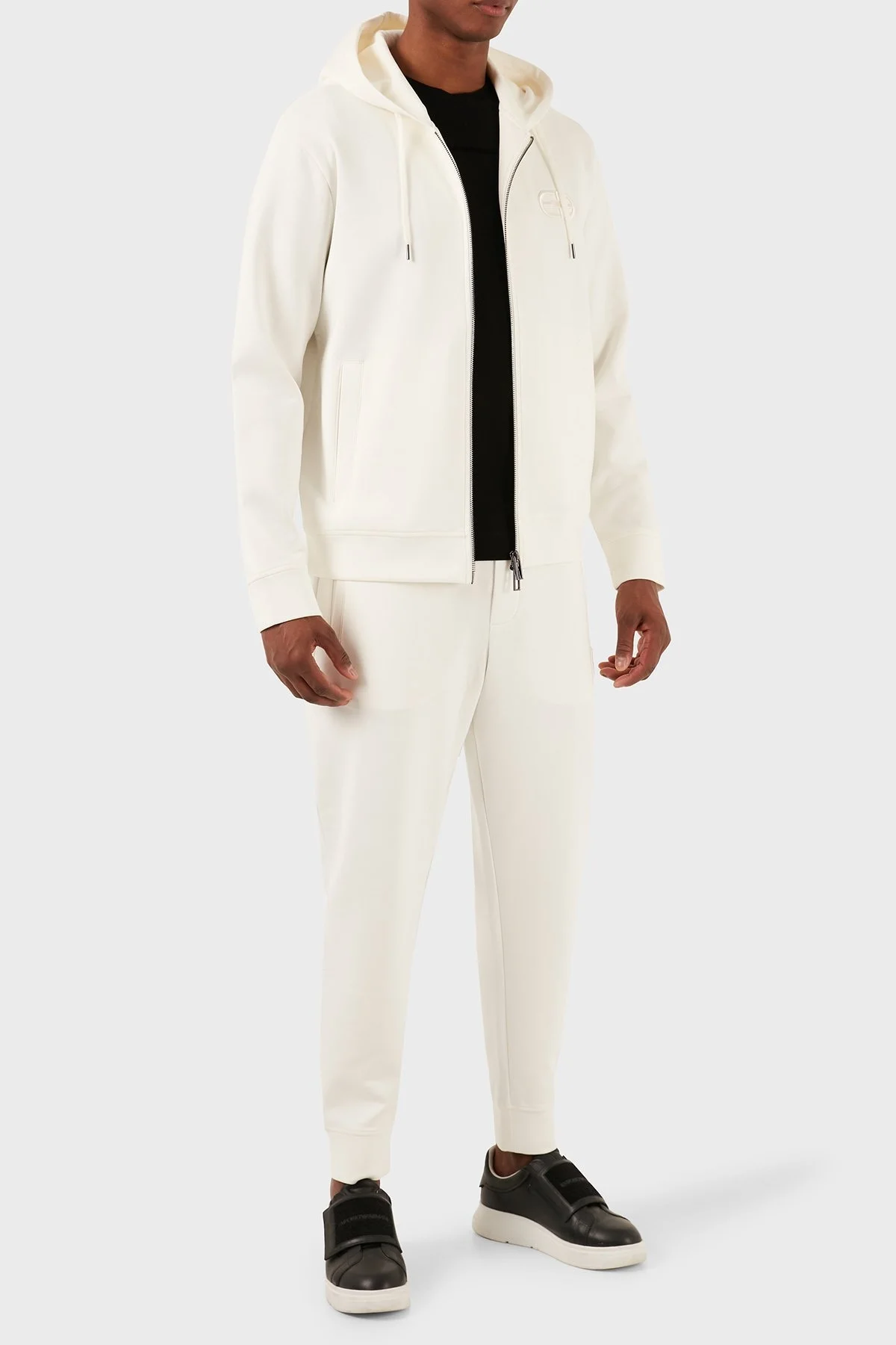 Emporio Armani Regular Fit Fermuarlı Kapüşonlu Erkek Sweat 8N1ML6 1JHSZ 0101 BEYAZ - 10