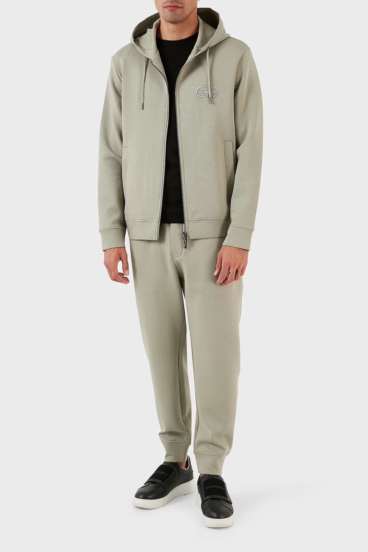 Emporio Armani Regular Fit Fermuarlı Kapüşonlu Erkek Sweat 8N1ML6 1JHSZ 0606 AÇIK YEŞİL - 4