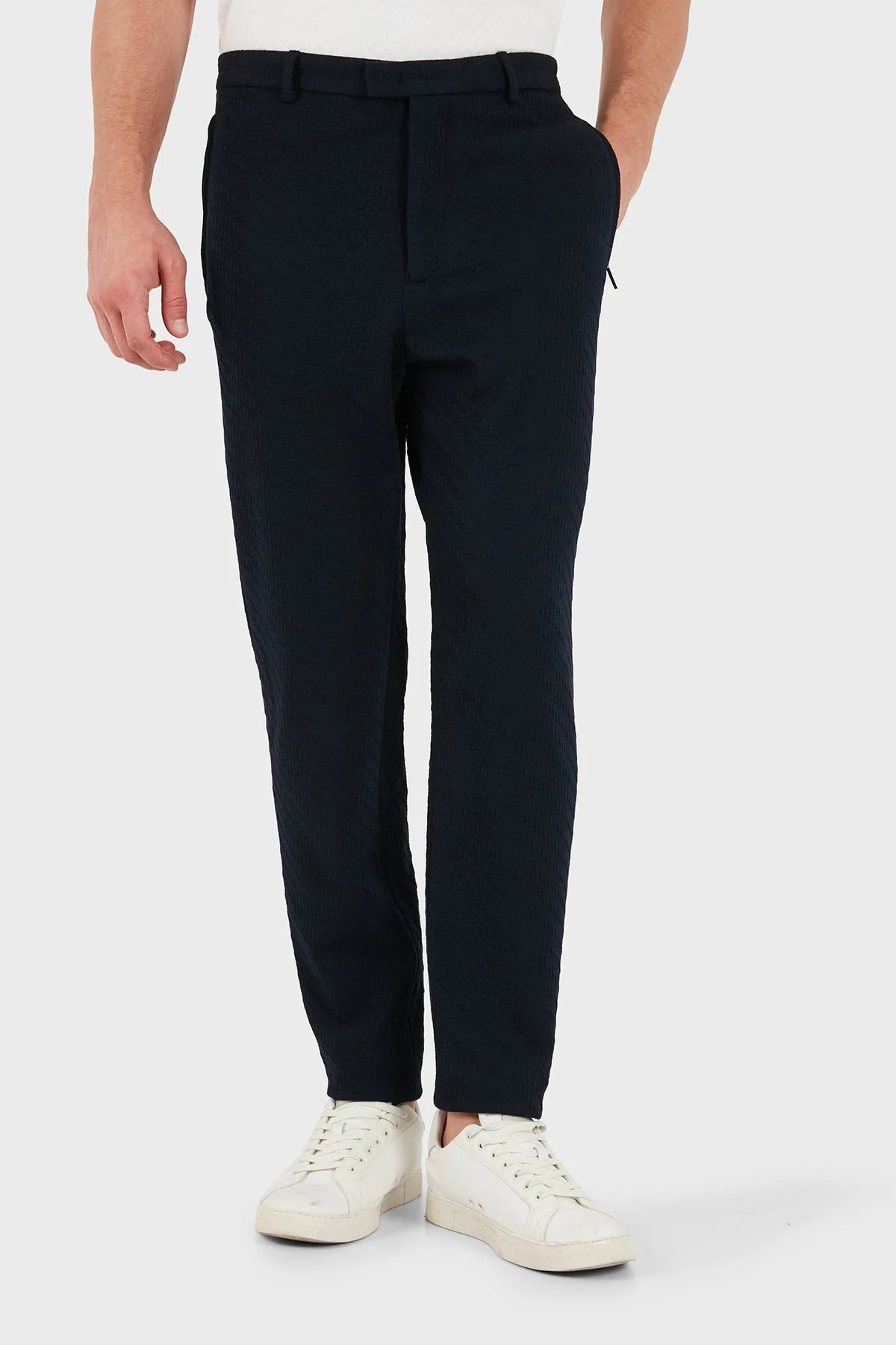 Emporio Armani Regular Fit Fit Normal Bel Düz Paça Erkek Pantolon EM000158 TE22963 MB036 Lacivert - 5