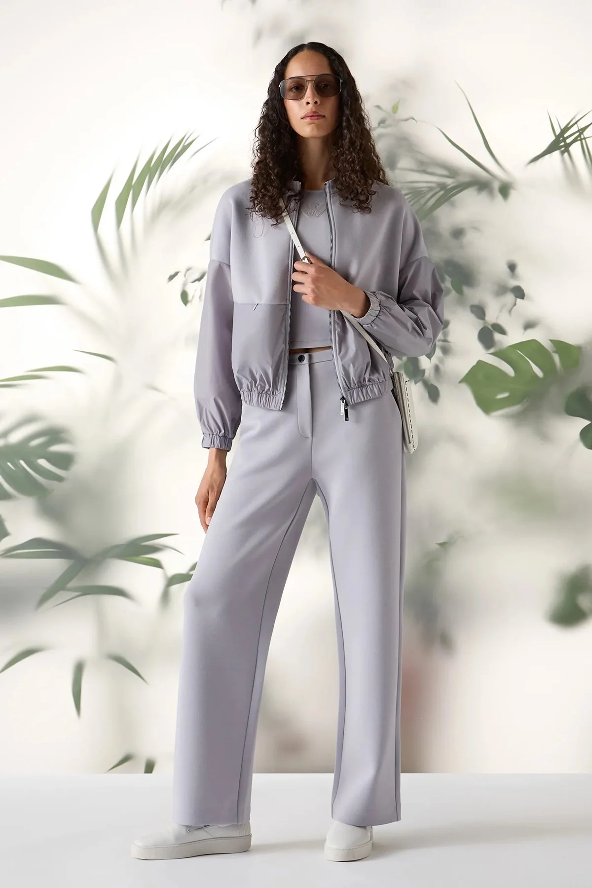 Emporio Armani Regular Fit Geniş Paça Scuba Bayan Pantolon 3D2P6D 2JZYZ 0802 LİLA - 3