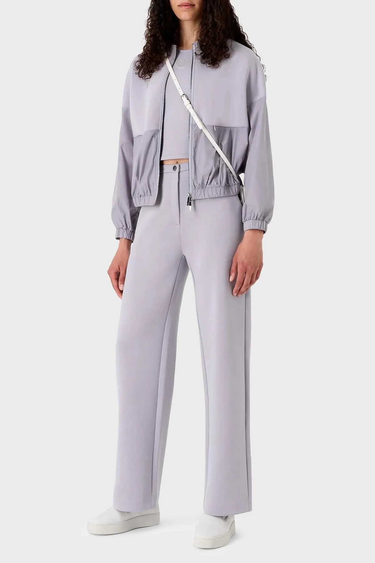 Emporio Armani Regular Fit Geniş Paça Scuba Bayan Pantolon 3D2P6D 2JZYZ 0802 LİLA - 4