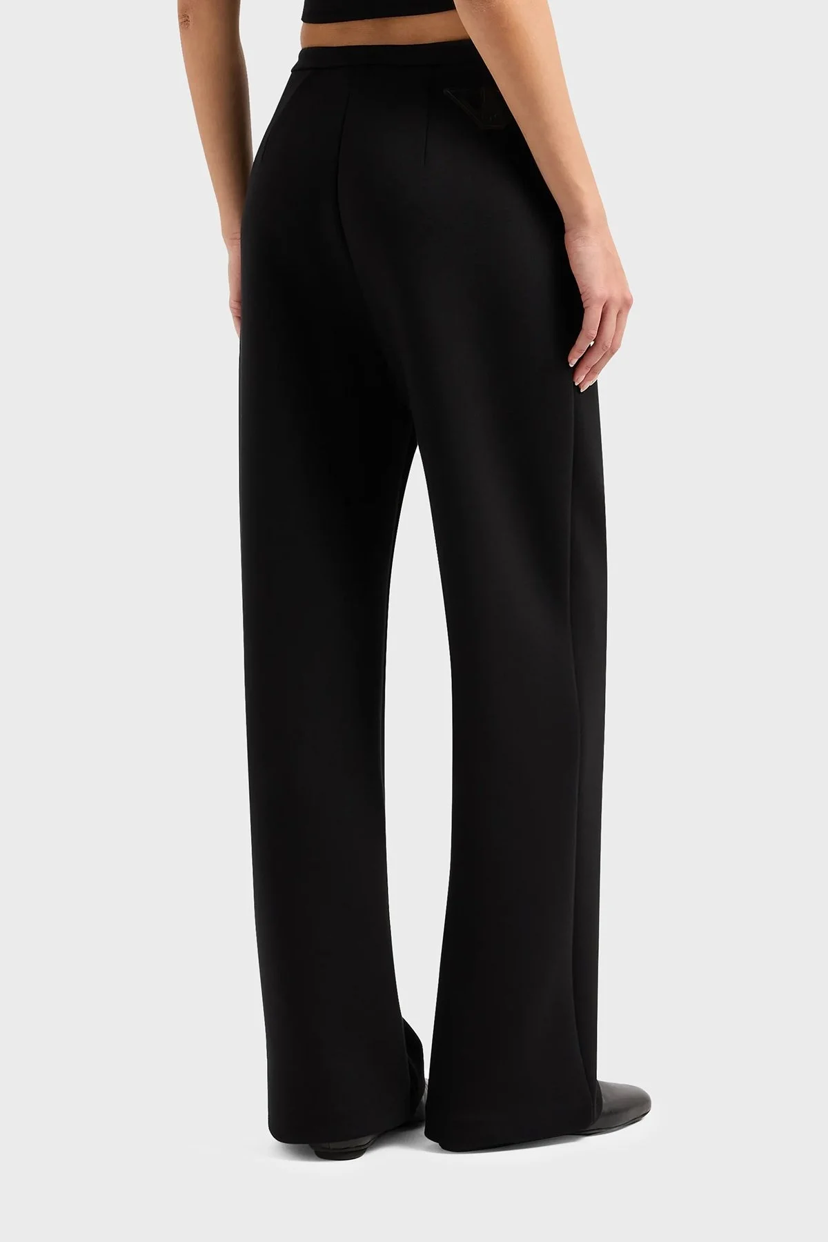 Emporio Armani Regular Fit Geniş Paça Scuba Bayan Pantolon 3D2P6D 2JZYZ 0999 SİYAH - 2