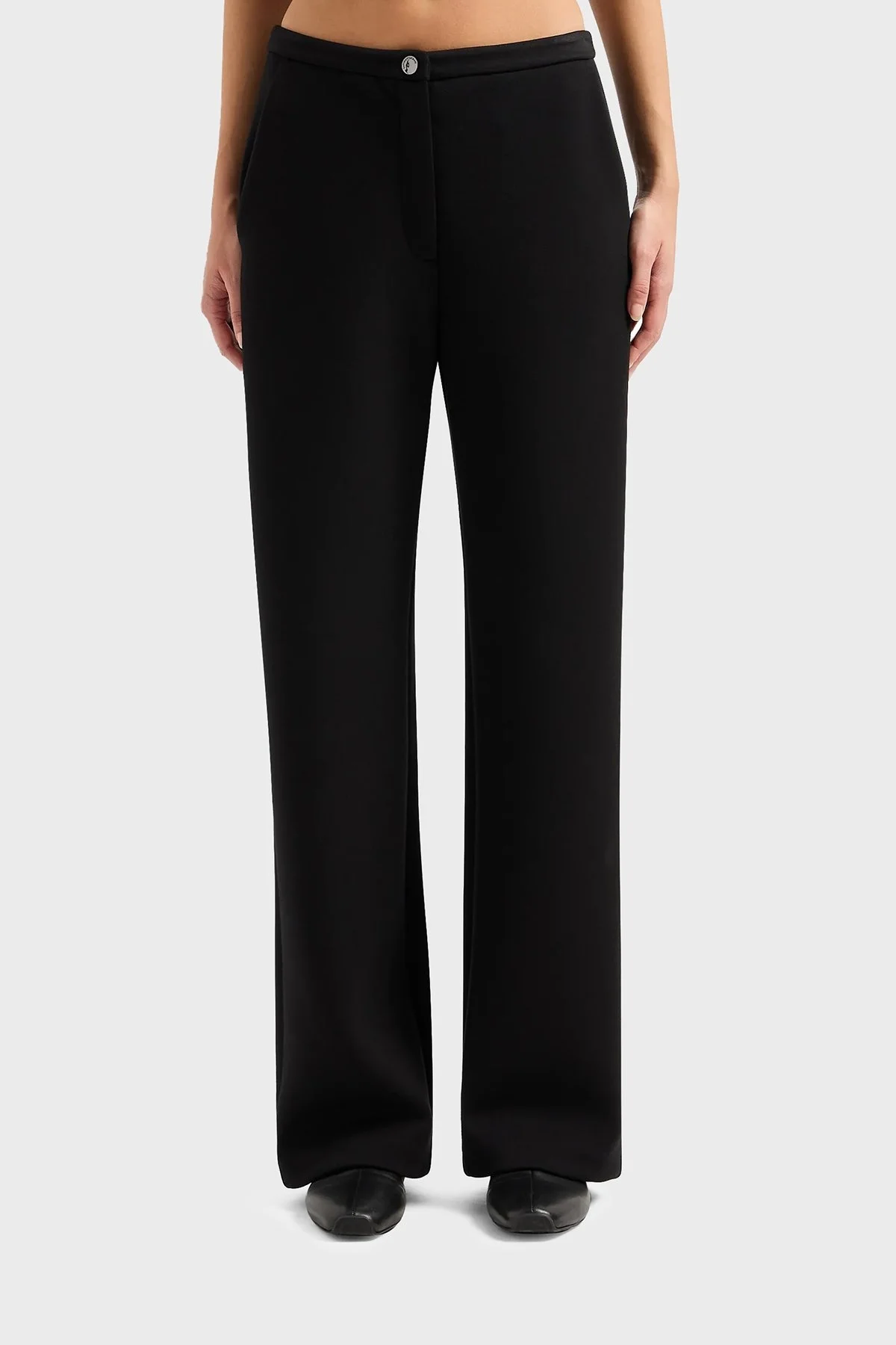 Emporio Armani Regular Fit Geniş Paça Scuba Bayan Pantolon 3D2P6D 2JZYZ 0999 SİYAH - 3