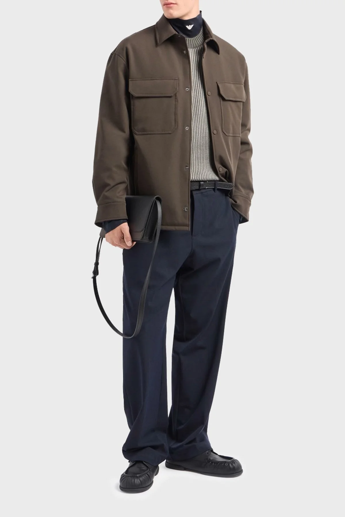 Emporio Armani Regular Fit Gömlek Yaka Çıtçıt Düğmeli Erkek Ceket 6D1CN0 1NUBZ 05A6 HAKİ - 2