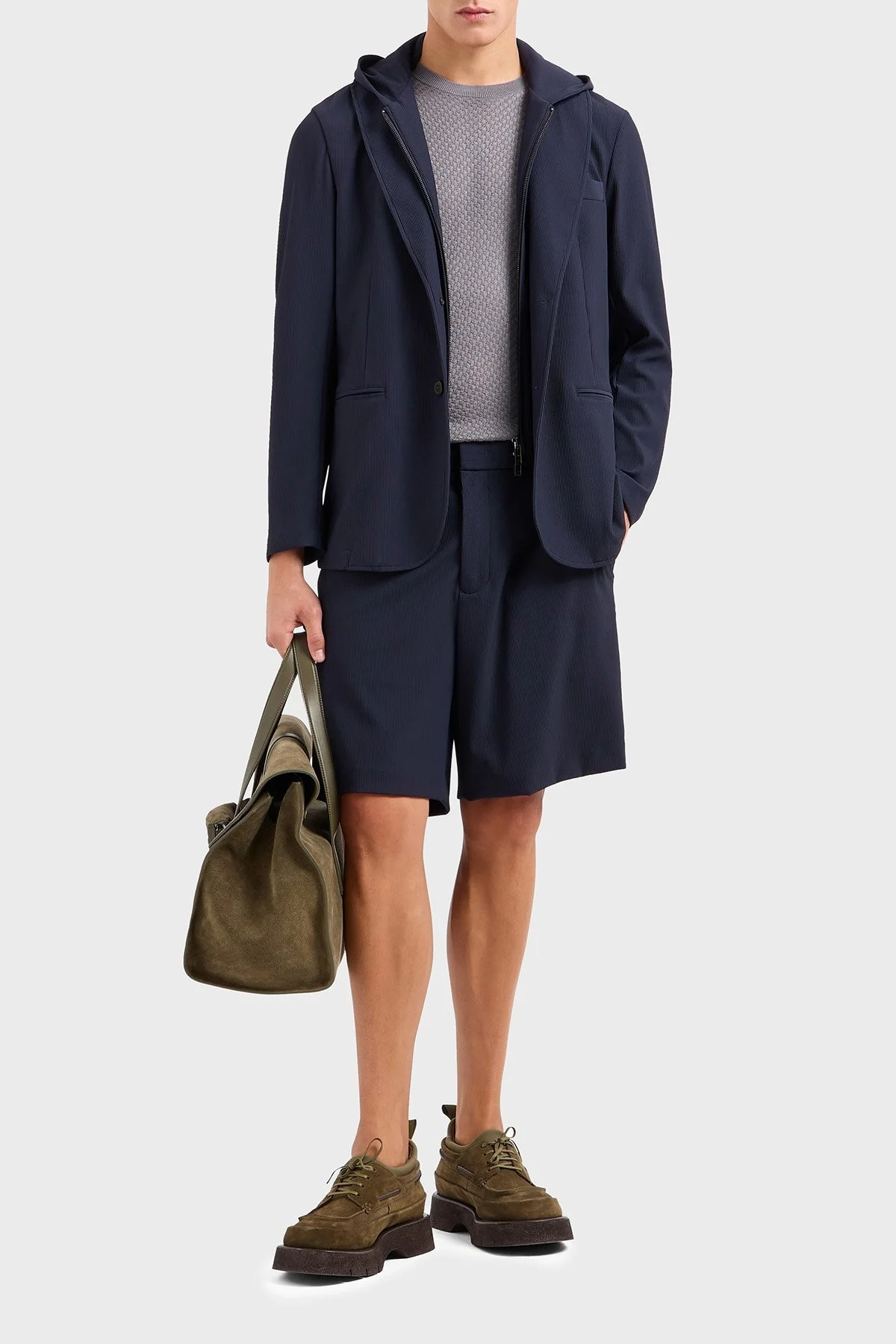 Emporio Armani Regular Fit Kapüşonlu Çıkarılabilir İç Panelli Erkek Ceket EM001506 AF14076 UB118 LACİVERT - 1