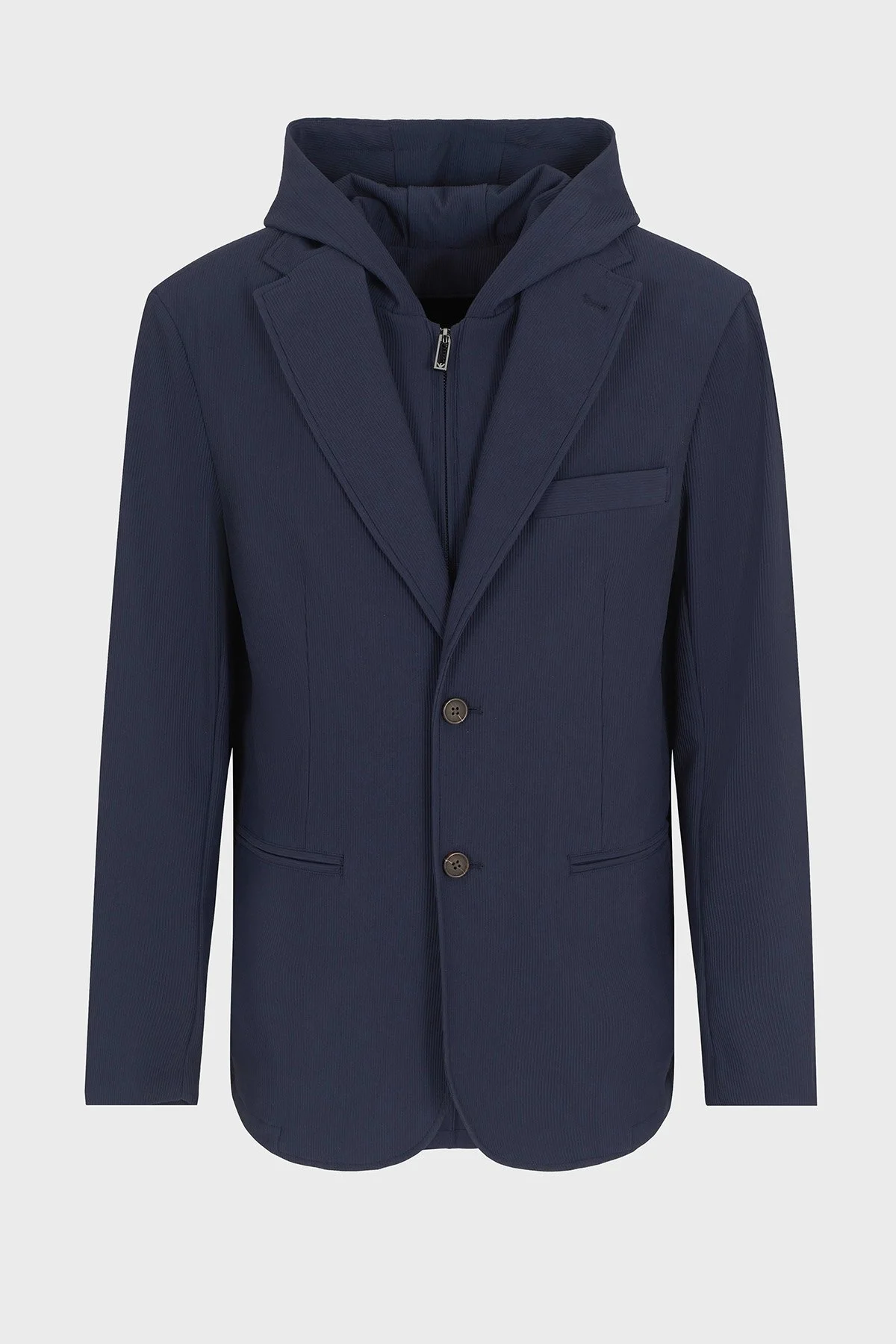 Emporio Armani Regular Fit Kapüşonlu Çıkarılabilir İç Panelli Erkek Ceket EM001506 AF14076 UB118 LACİVERT - 5