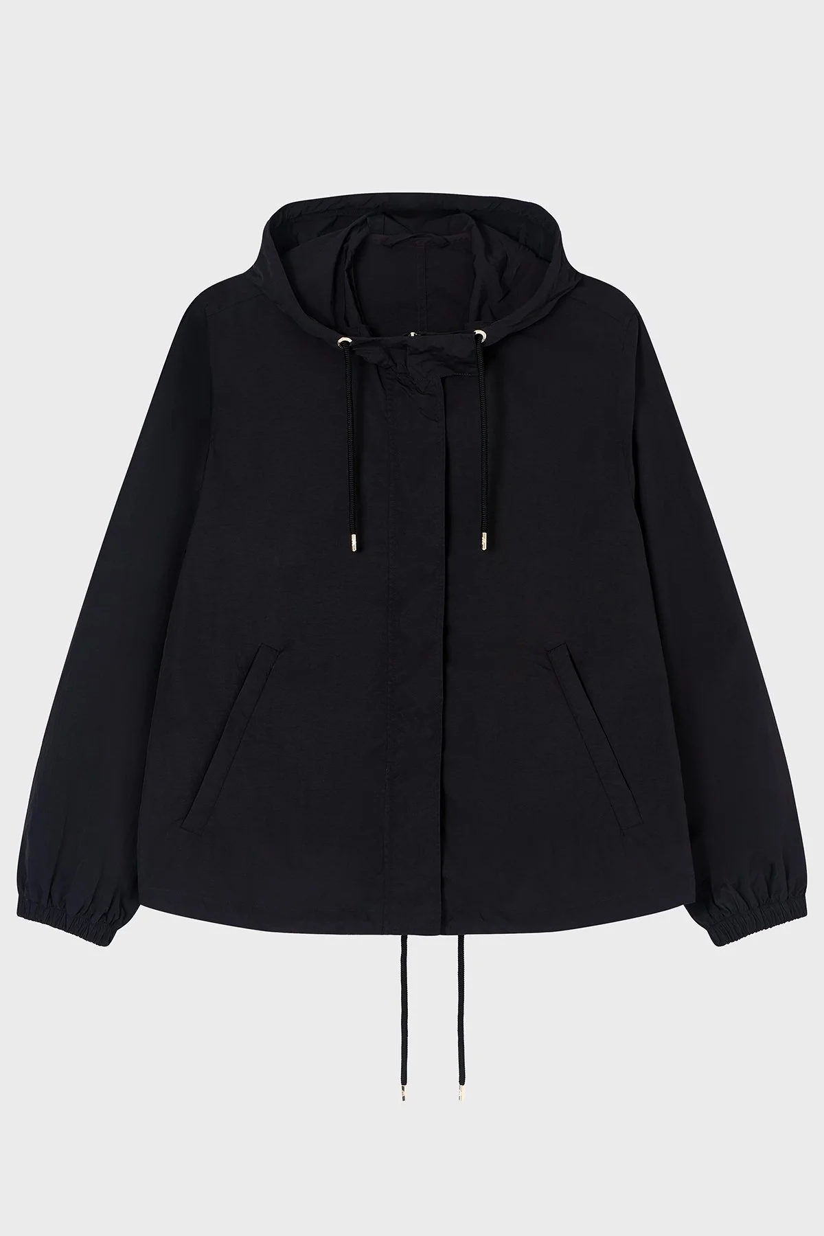 Emporio Armani Regular Fit Kapüşonlu Çıtçıt Düğme ve Fermuarlı Bayan Mont EW003911 AF22803 UC001 SİYAH - 2