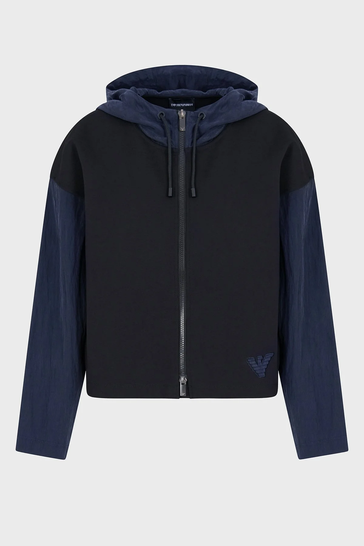 Emporio Armani Regular Fit Kapüşonlu Fermuarlı Bayan Ceket EW001032 AF12911 UC001 SİYAH - 10