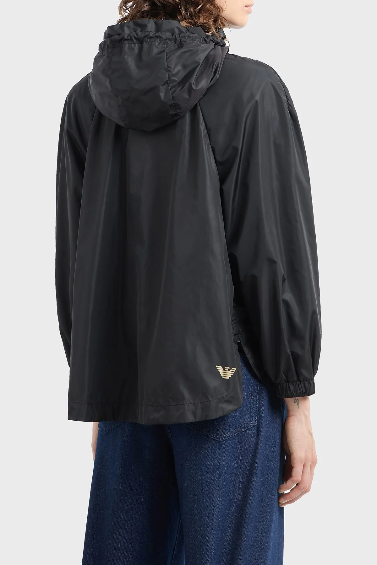 Emporio Armani Regular Fit Kapüşonlu Logolu Bayan Ceket EW001163 AF13339 UC001 SİYAH - 9