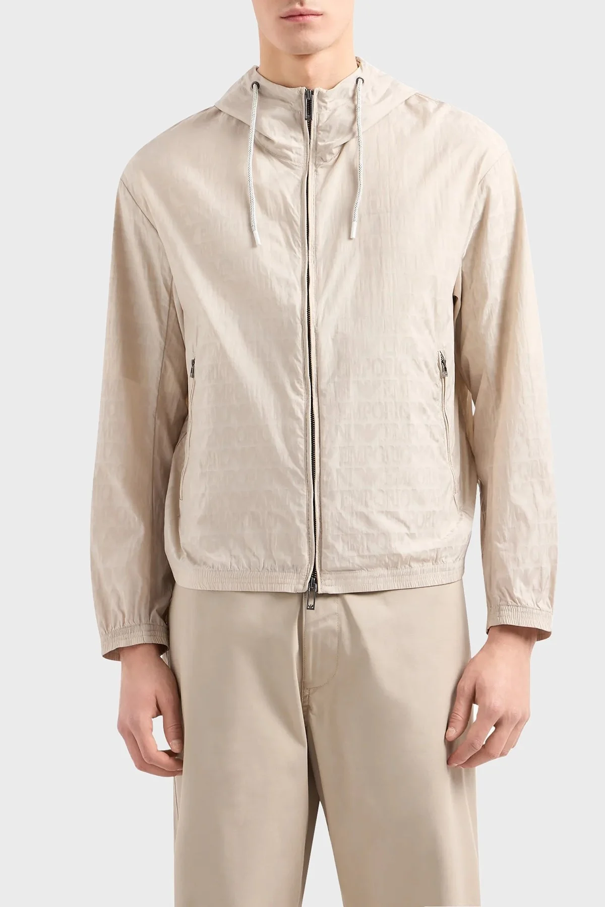 Emporio Armani Regular Fit Kapüşonlu Mevsimlik Erkek Mont 3D1BH4 1NNXZ 06G2 BEJ - 1