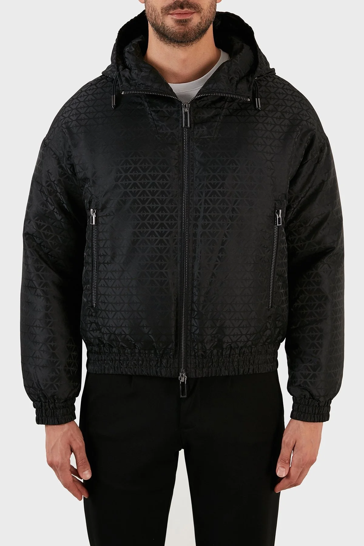 Emporio Armani Regular Fit Kapüşonlu Şişme Erkek Mont 6L1BN9 1NNGZ 0028 SİYAH - 1